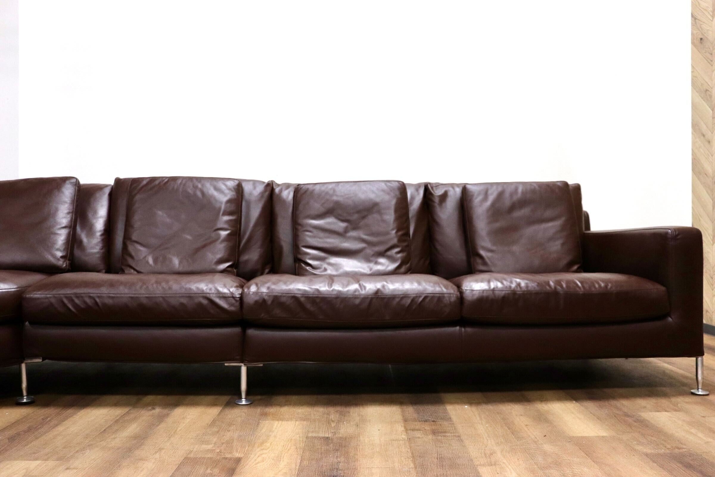 GMHK571○B&B ITALIA HARRY ハリー カウチソファ コーナーソファ ブラウン 総革 Antonio Citterio アントニオ・チッテリオ 約400万