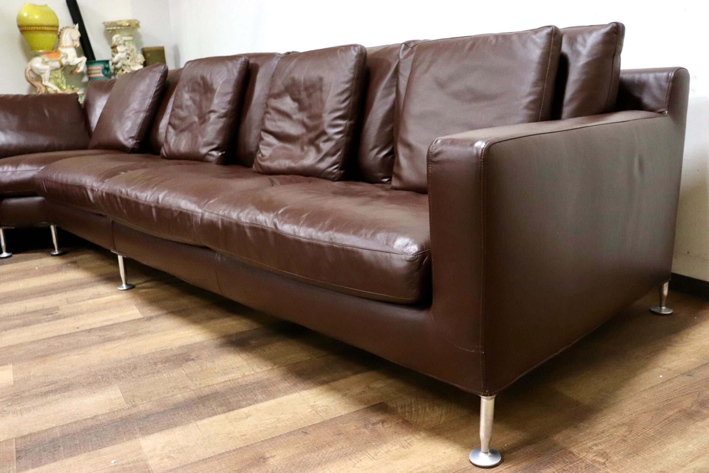 GMHK571○B&B ITALIA HARRY ハリー カウチソファ コーナーソファ ブラウン 総革 Antonio Citterio アントニオ・チッテリオ 約400万