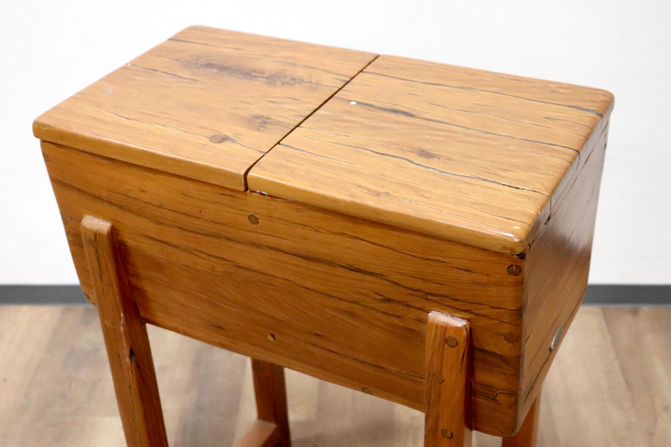 GMGT186○JJRICO アメリカ製 ソーイングテーブル サイドテーブル 天然木 古材 無垢 作業台 小物入れ 収納カントリー ヴィンテージ 希少