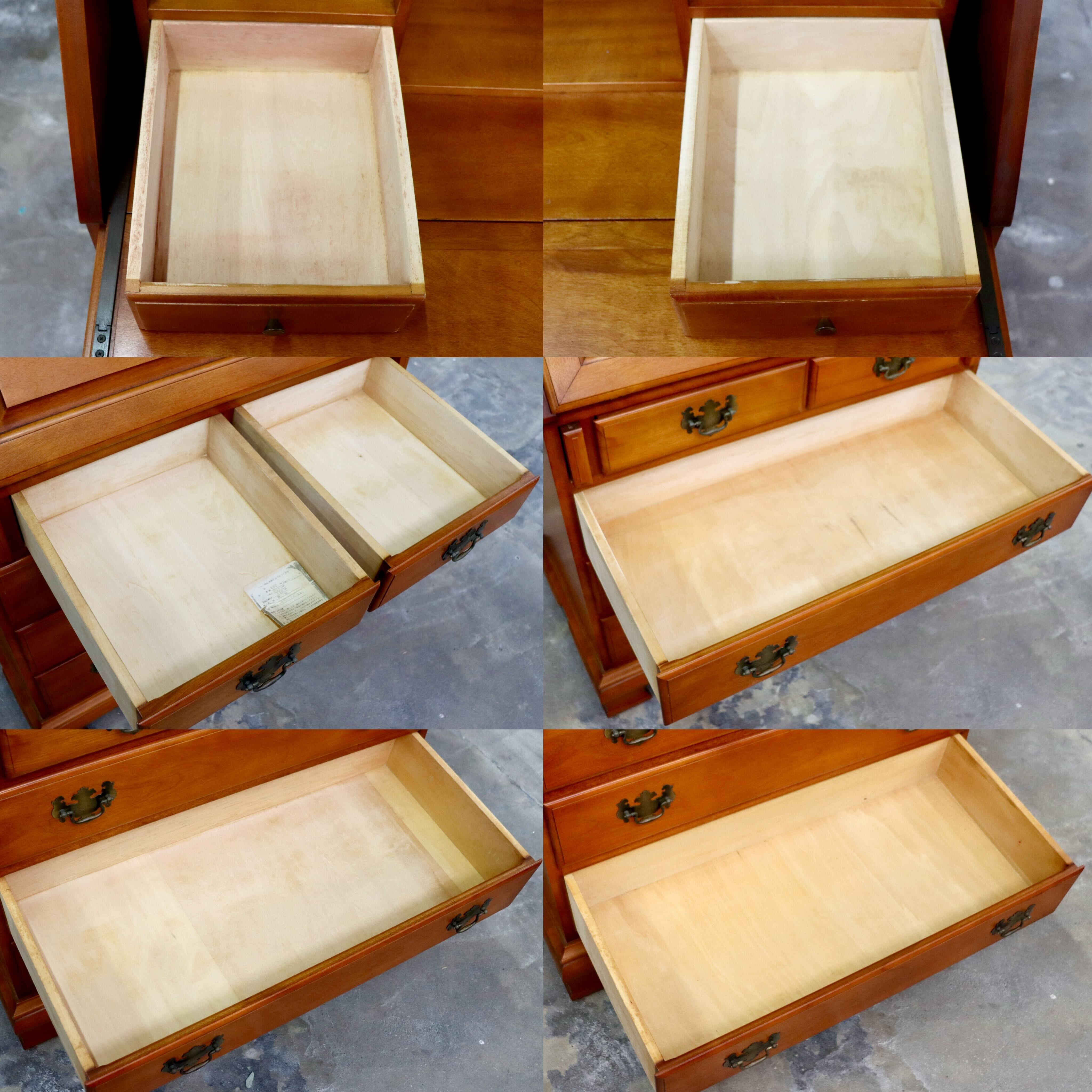 GMIK744○横浜ダニエル / Daniel ライティングビューロー 学習机 書斎机 勉強机 樺桜 アーリーアメリカン クラシック 定価約46万