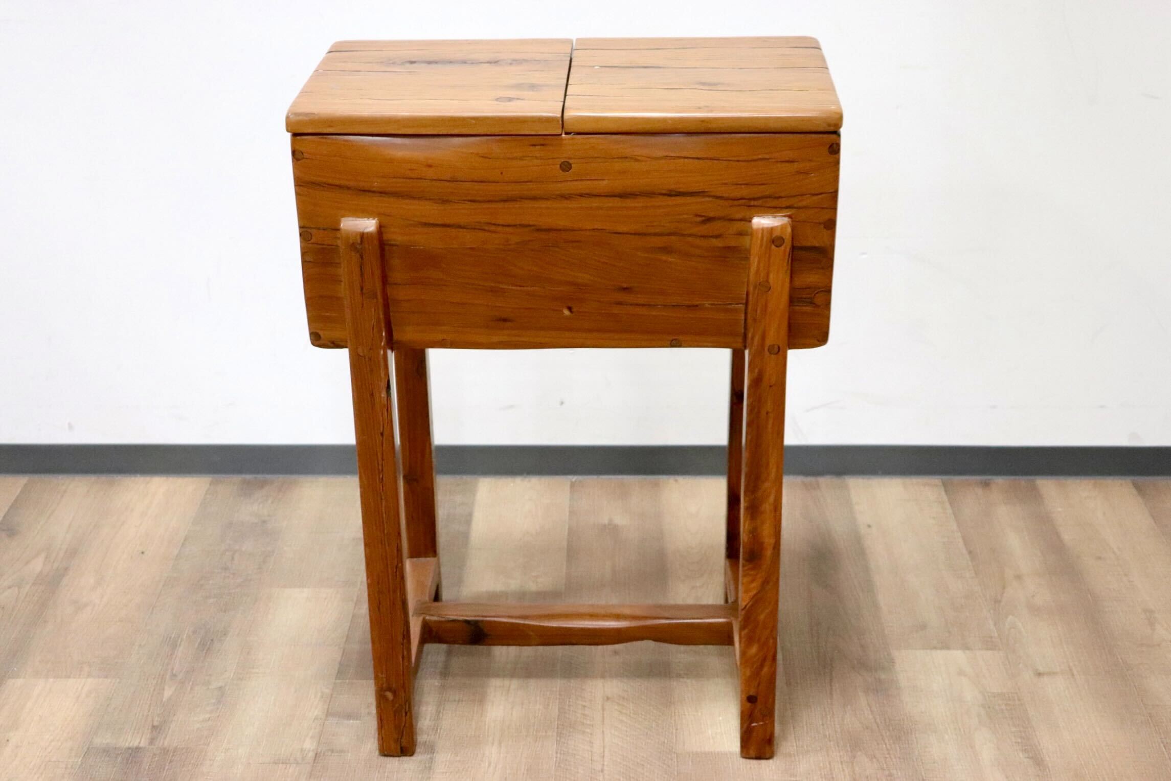 GMGT186○JJRICO アメリカ製 ソーイングテーブル サイドテーブル 天然木 古材 無垢 作業台 小物入れ 収納カントリー ヴィンテージ 希少