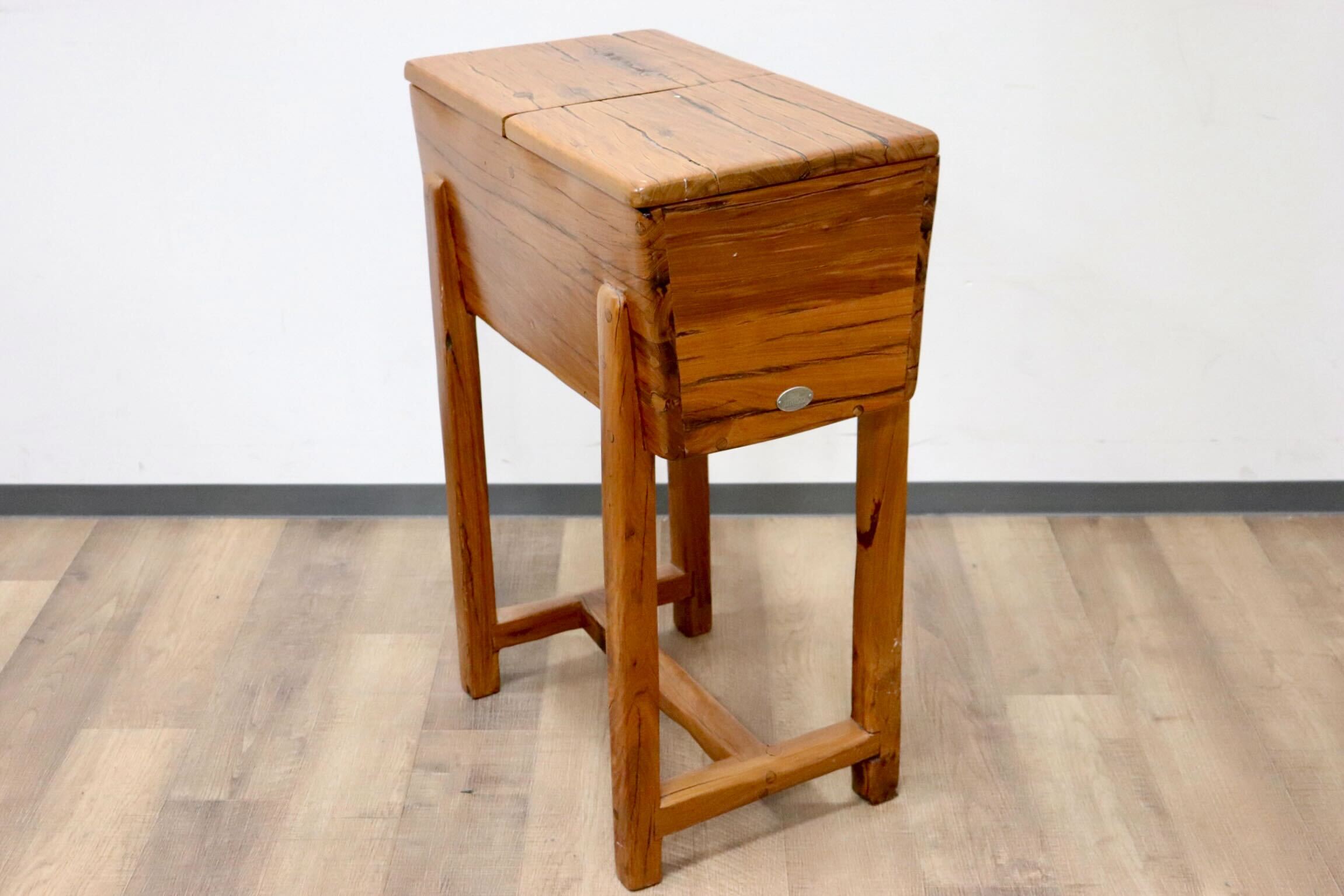 GMGT186○JJRICO アメリカ製 ソーイングテーブル サイドテーブル 天然木 古材 無垢 作業台 小物入れ 収納カントリー ヴィンテージ 希少