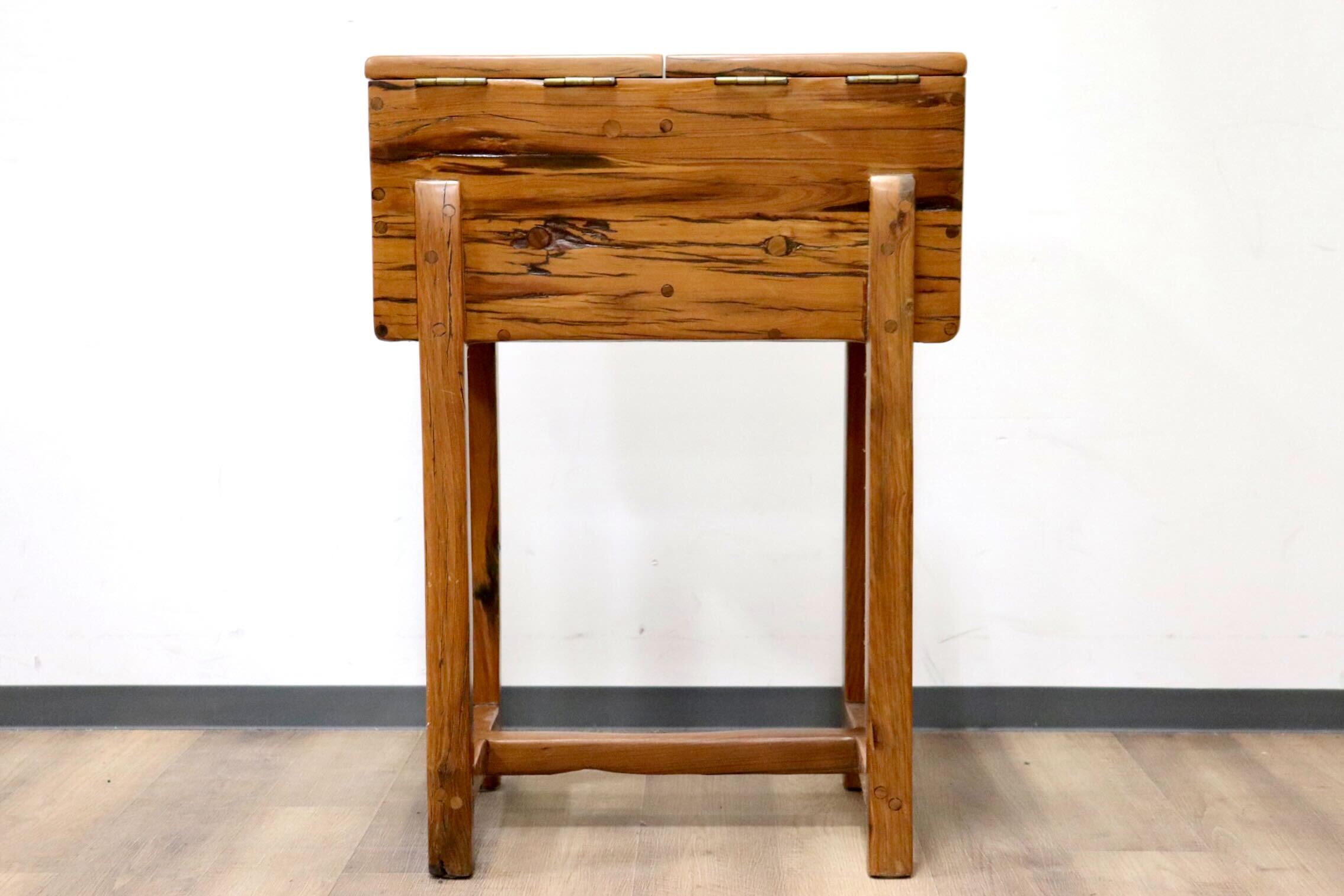 GMGT186○JJRICO アメリカ製 ソーイングテーブル サイドテーブル 天然木 古材 無垢 作業台 小物入れ 収納カントリー ヴィンテージ 希少