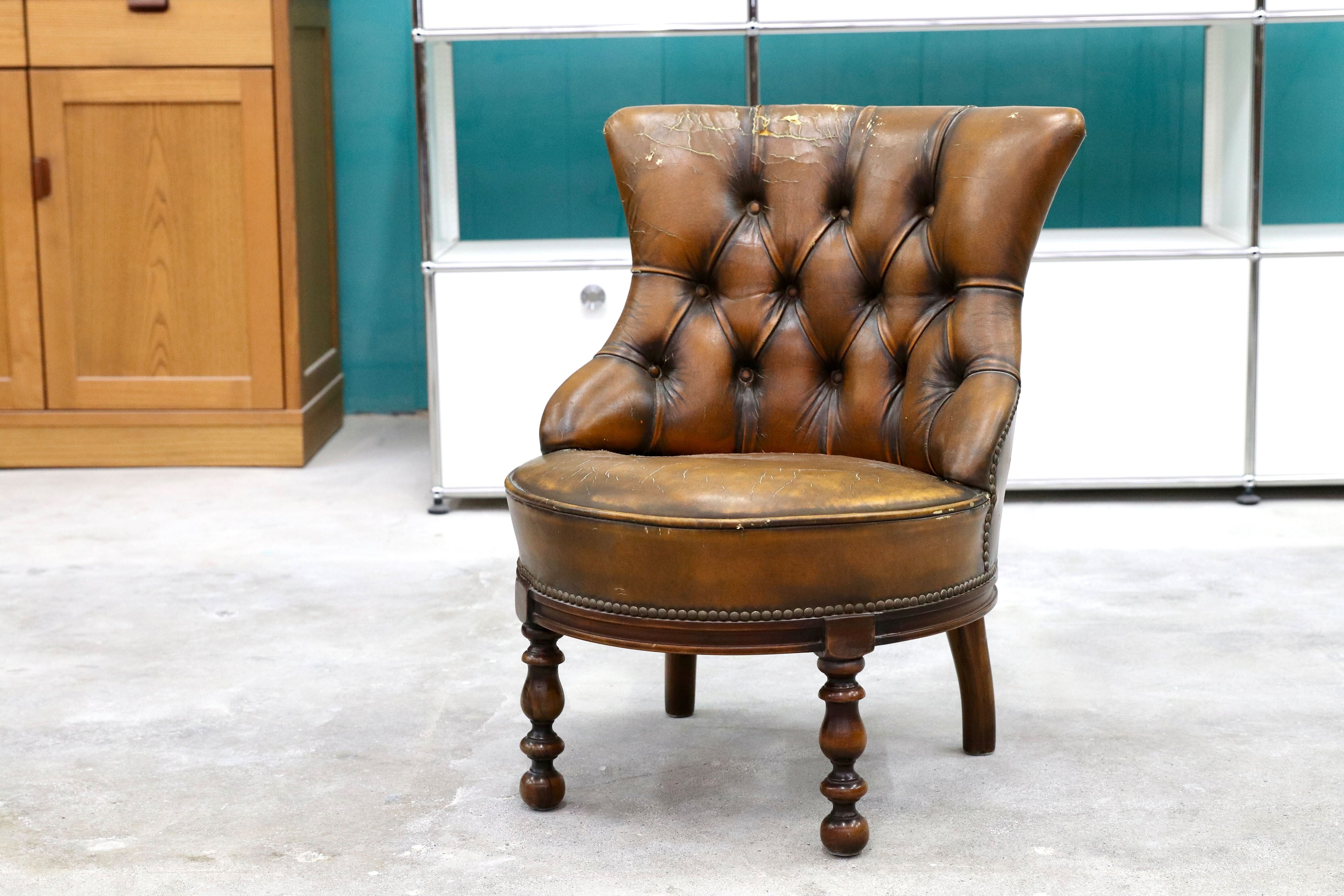 GMHS368B○VARO.S.A. VALENTI / バロッサバレンティ ドール メイトチェア 椅子 スペイン最高峰 本革 クラッシック ヴィンテージ 定価約35万