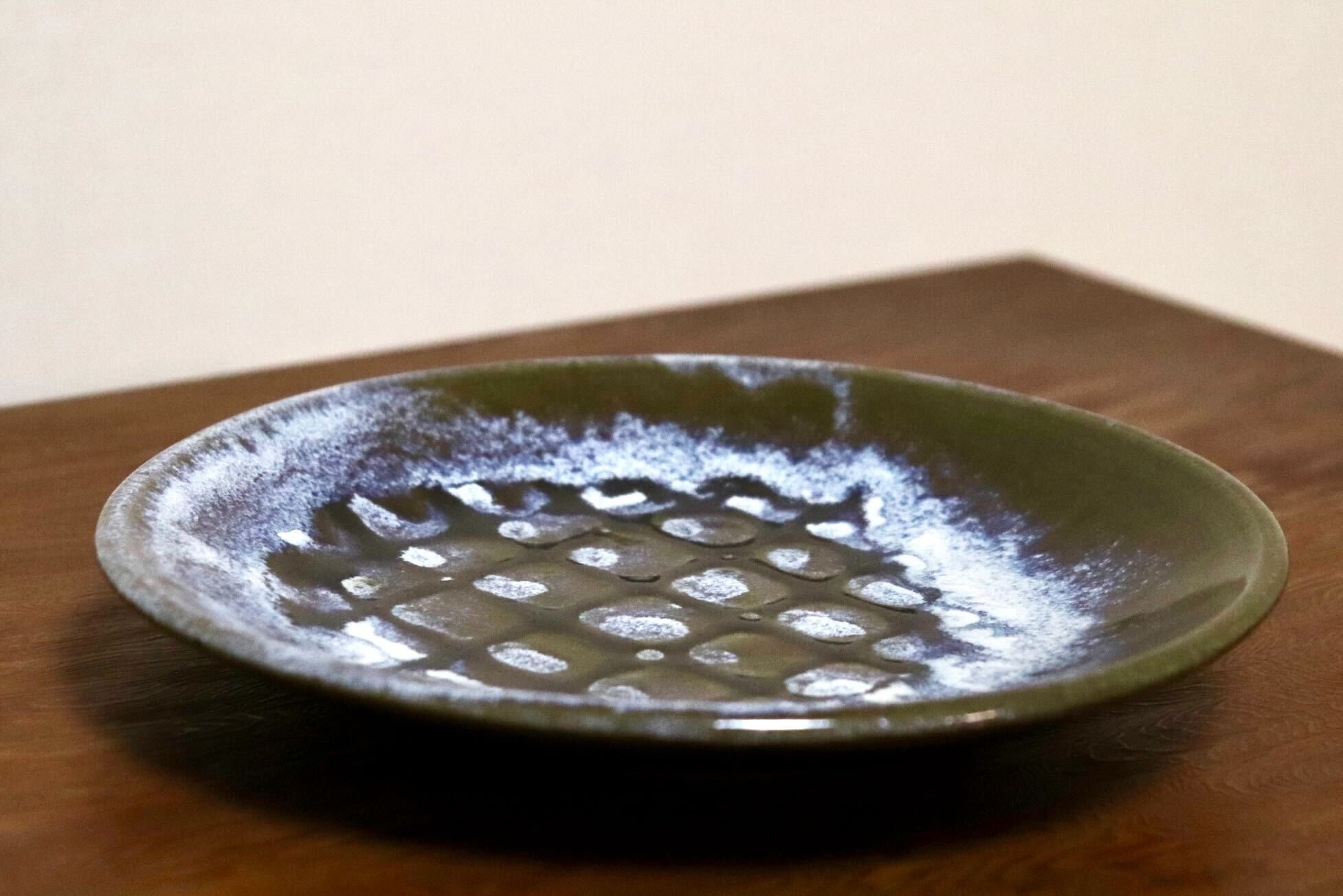 GMIO462A○千代市陶房 清水千代市 丹波焼 6寸皿 陶器 伝統工芸 未使用