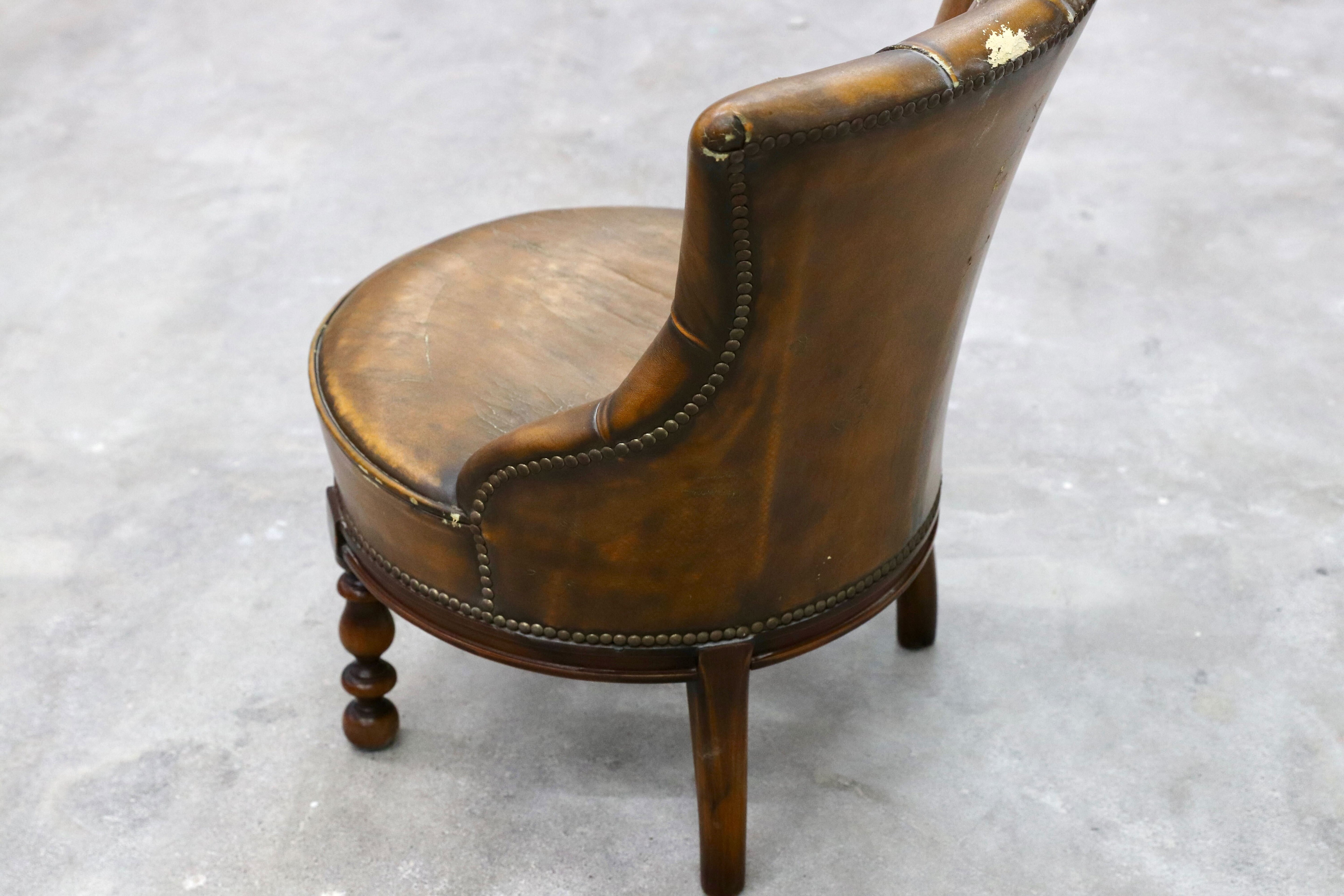 GMHS368B○VARO.S.A. VALENTI / バロッサバレンティ ドール メイトチェア 椅子 スペイン最高峰 本革 クラッシック ヴィンテージ 定価約35万