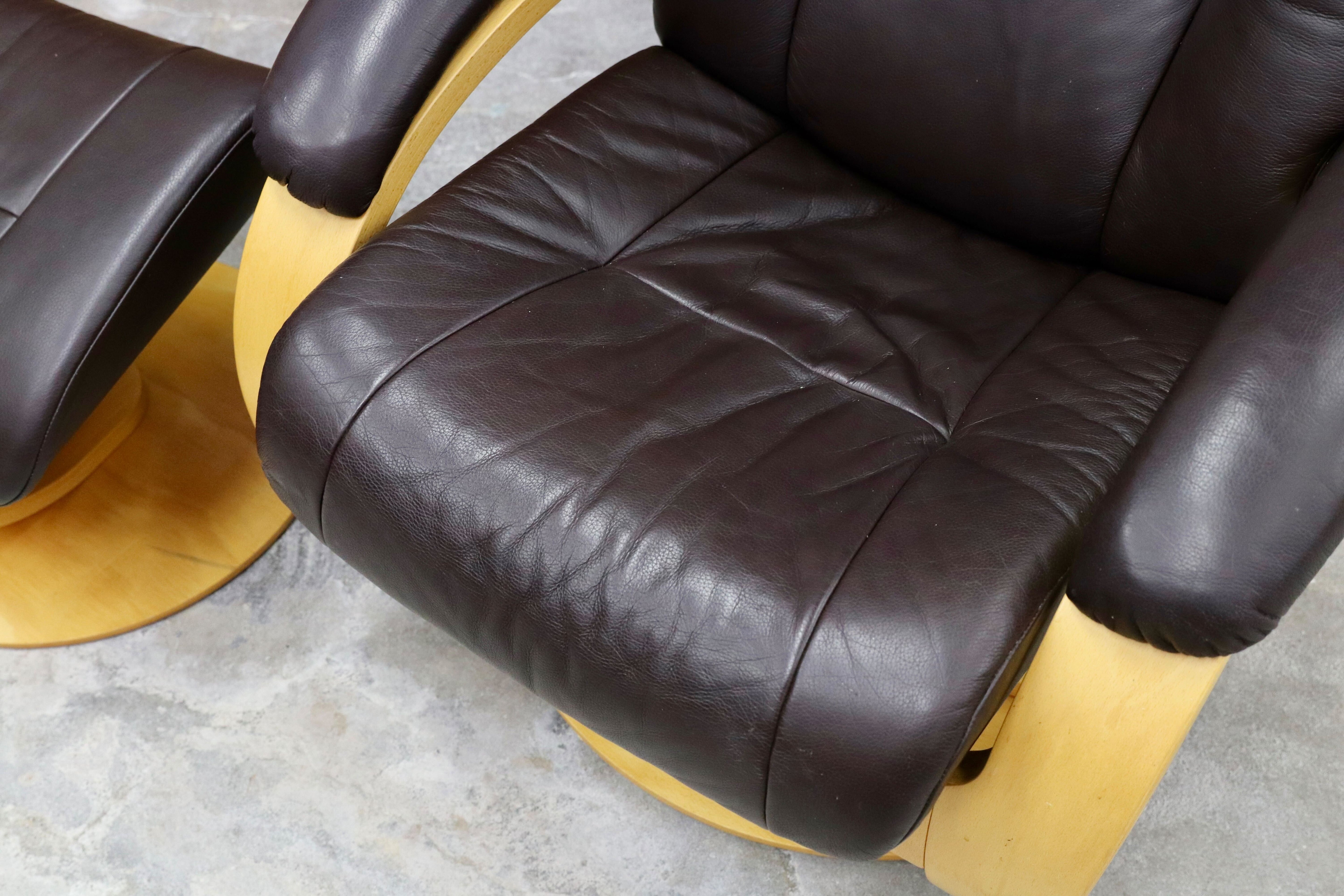 GMHS408○simons シモンズ Fjords フィヨルド マニアーナ リクライニングチェア シングルソファ 北欧家具 ノルウェー 本革 約36万