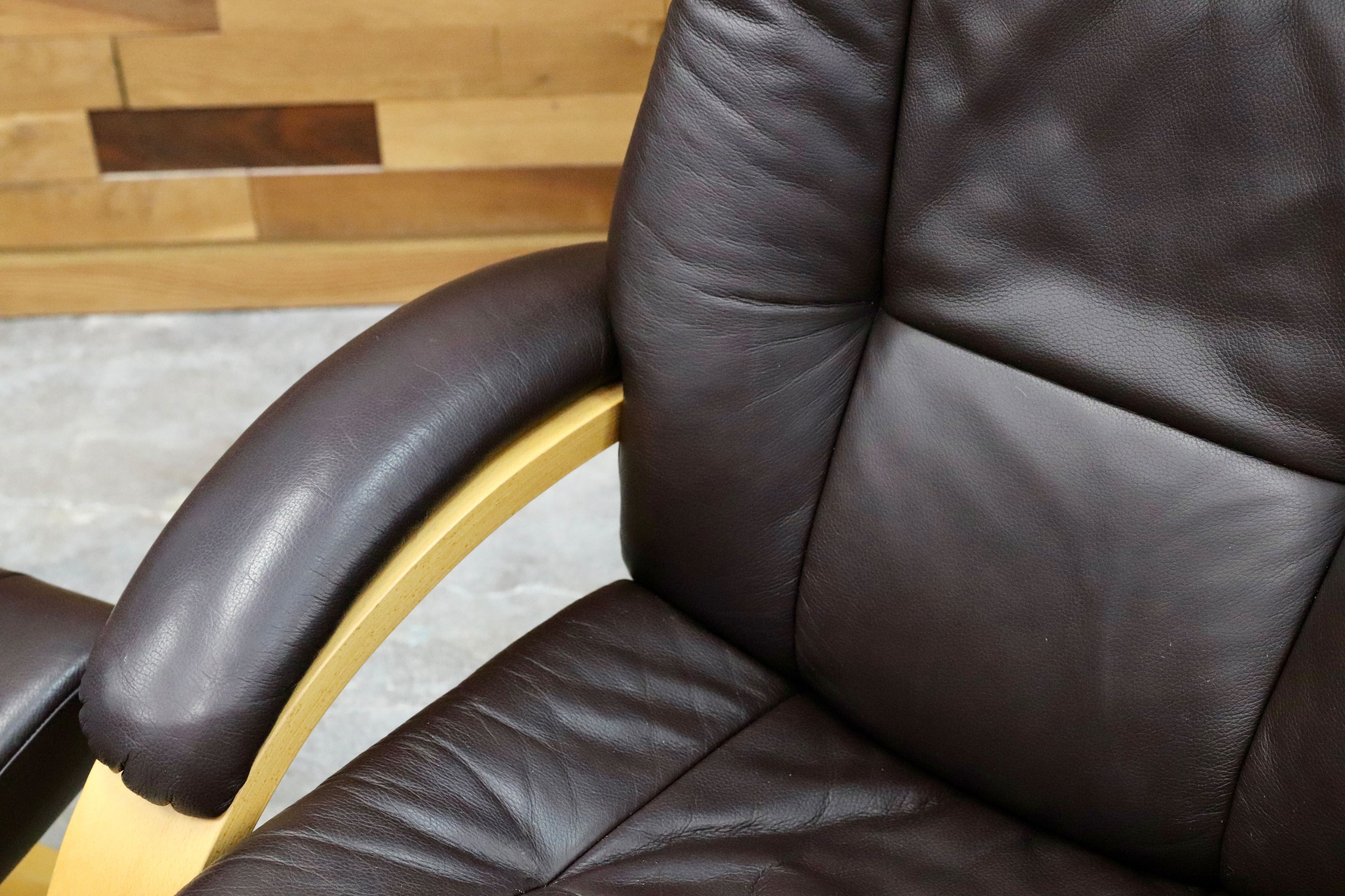 GMHS408○simons シモンズ Fjords フィヨルド マニアーナ リクライニングチェア シングルソファ 北欧家具 ノルウェー 本革 約36万