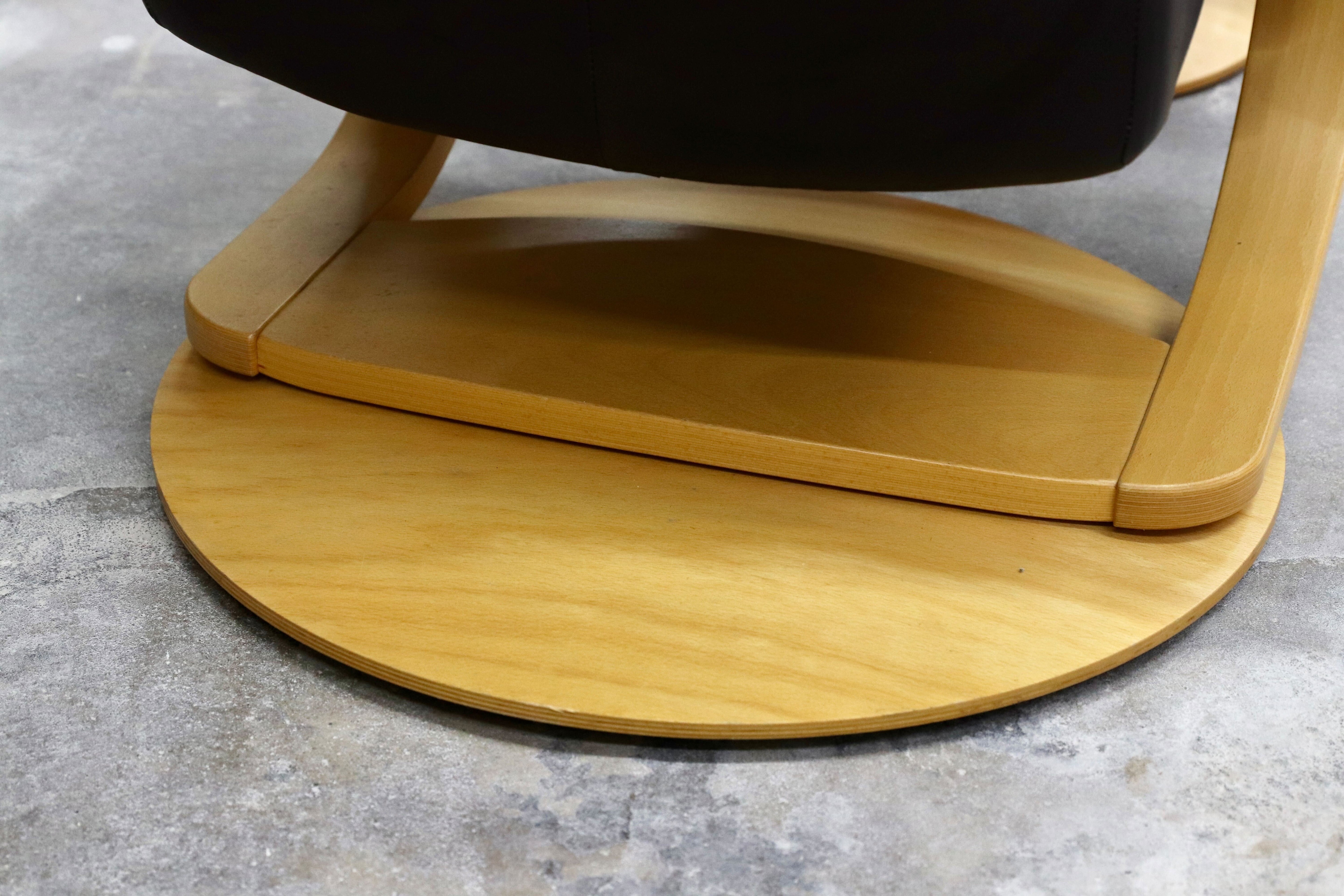 GMHS408○simons シモンズ Fjords フィヨルド マニアーナ リクライニングチェア シングルソファ 北欧家具 ノルウェー 本革 約36万