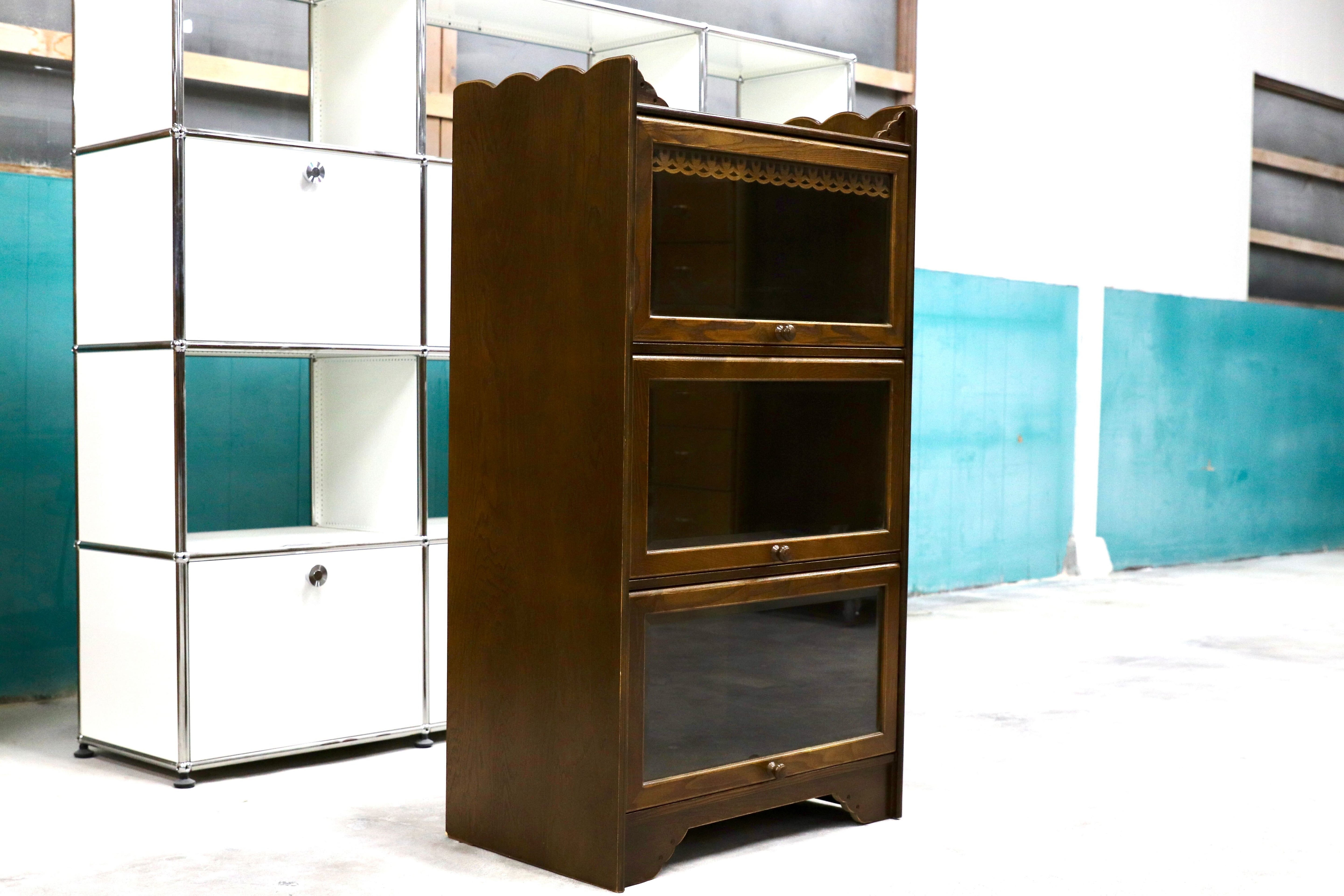 GMHF68○パリの雑貨屋 インテルナ南條 ガラスキャビネット リビング収納 キュリオケース キャビネット フレンチカントリー 約15.3万