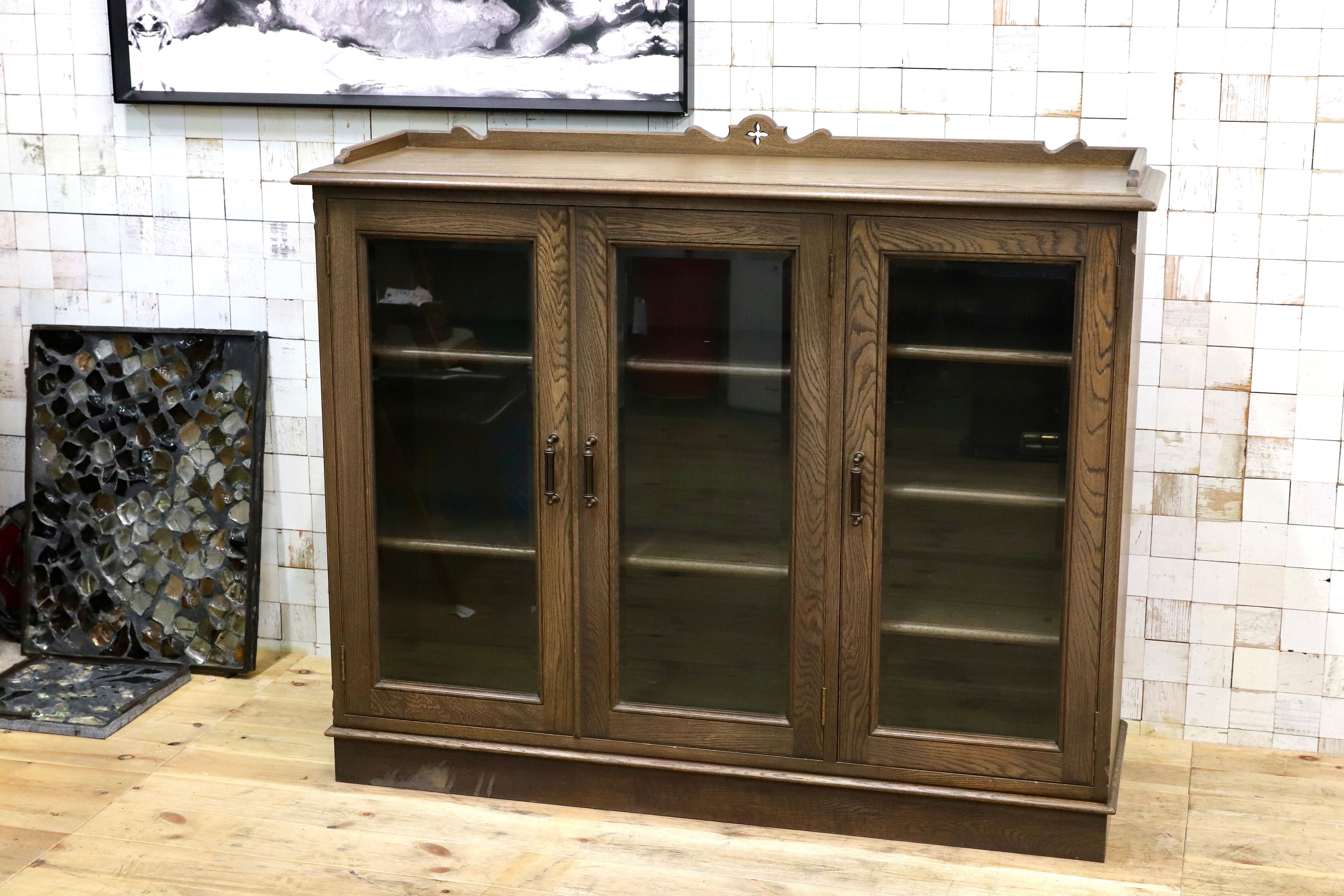 GMIK581○神戸洋家具 永田良介商店 サイドボード リビングボード キャビネット オーク 英国カントリー ヴィンテージ 稀少 アンティーク