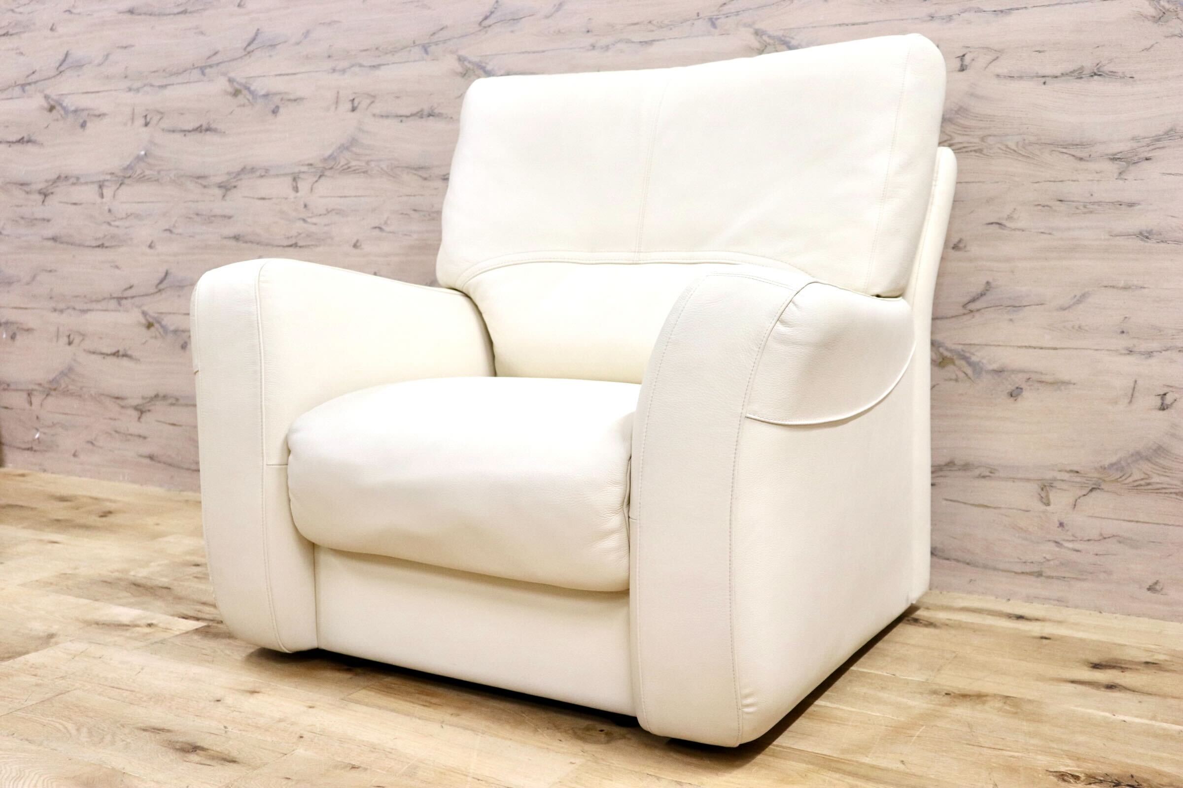 GMHK254B○karimoku / カリモク Direttore ディレトーレ 1人掛けソファ シングルソファ ラウンジチェア 本革 アイボリー 椅子