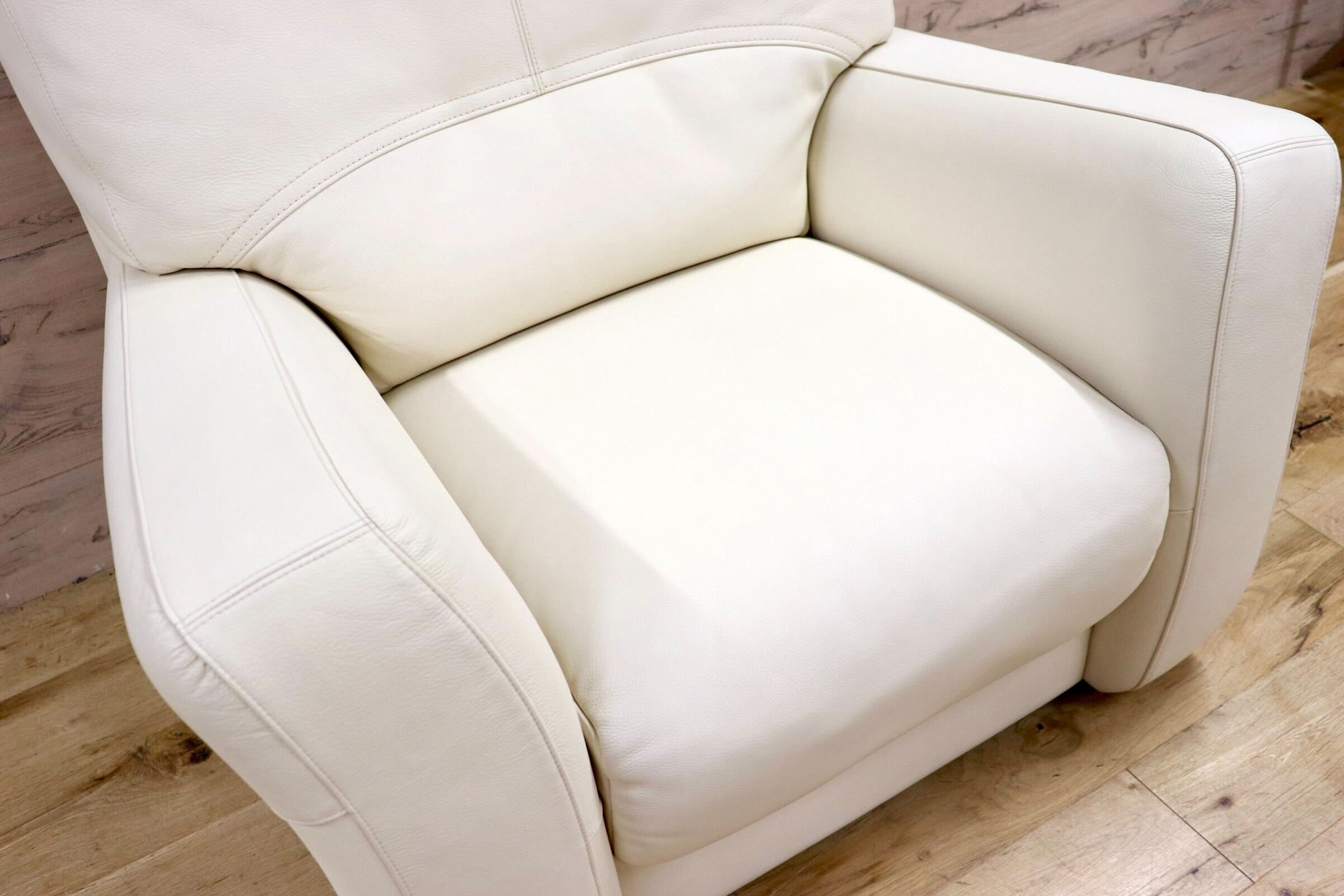 GMHK254B○karimoku / カリモク Direttore ディレトーレ 1人掛けソファ シングルソファ ラウンジチェア 本革 アイボリー 椅子