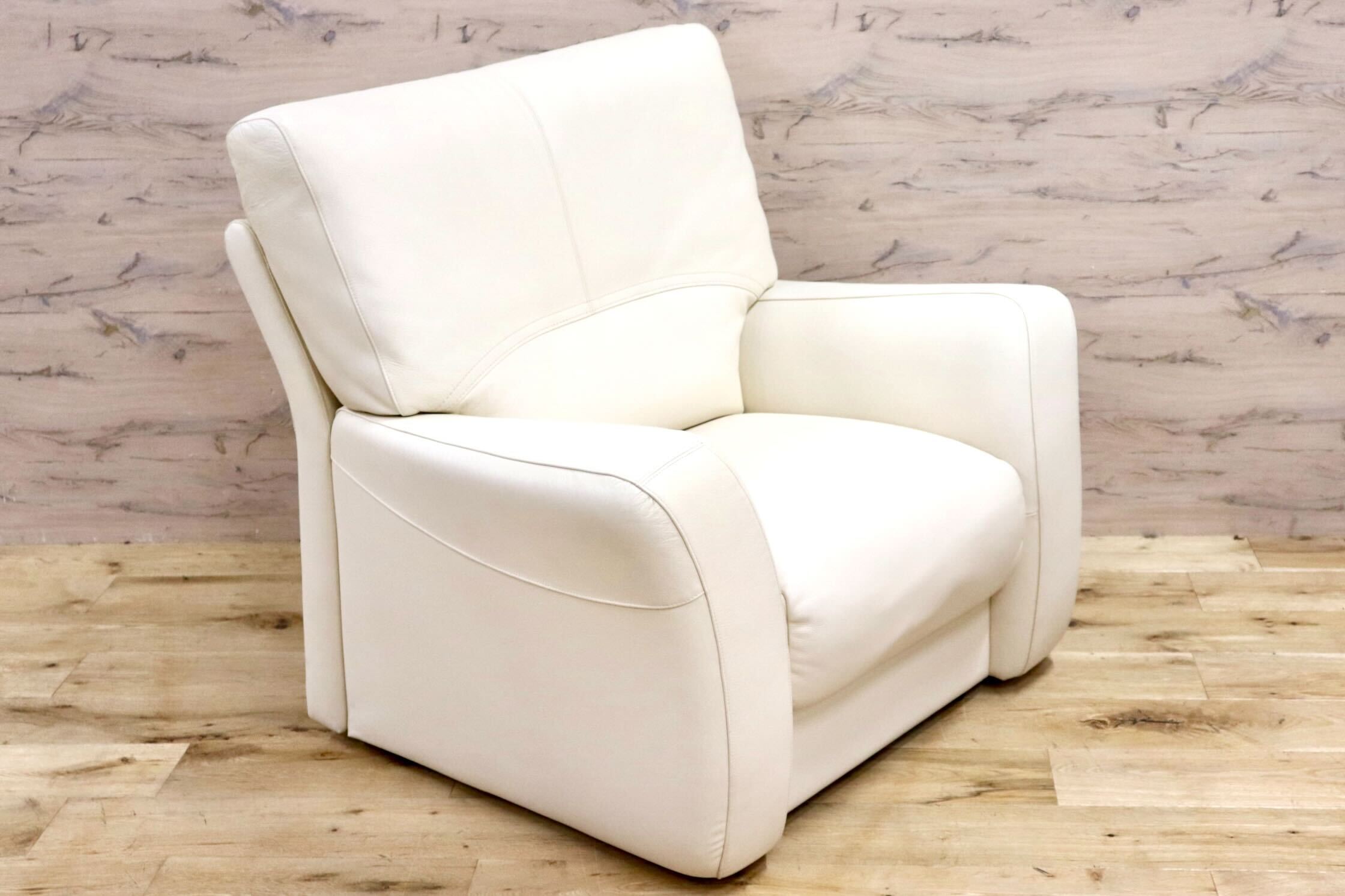 GMHK254B○karimoku / カリモク Direttore ディレトーレ 1人掛けソファ シングルソファ ラウンジチェア 本革 アイボリー 椅子