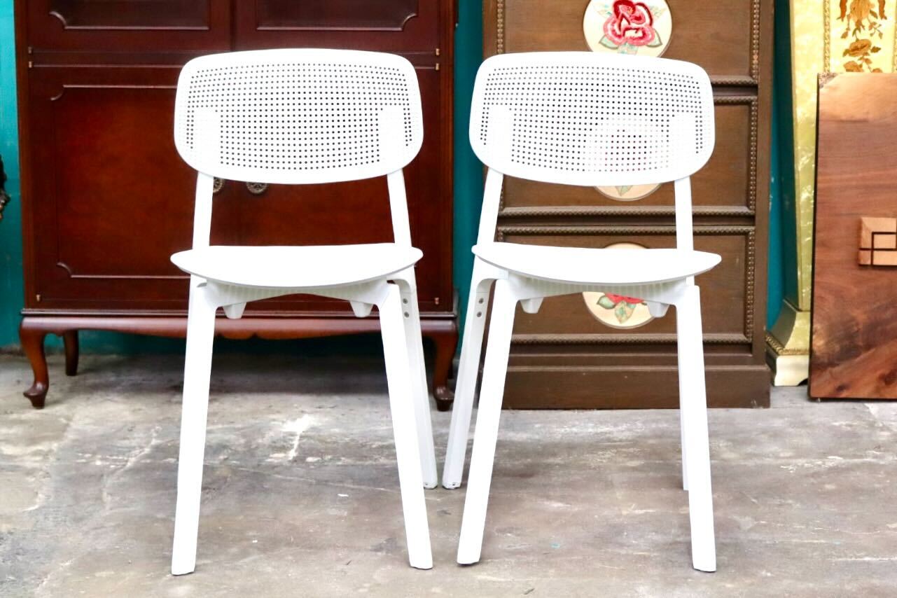 GMIS275G○KRISTALIA / クリスタリア COLANDER ダイニングチェア 椅子 2脚セット スタッキング モダン イタリア 白 展示品 定価約10万