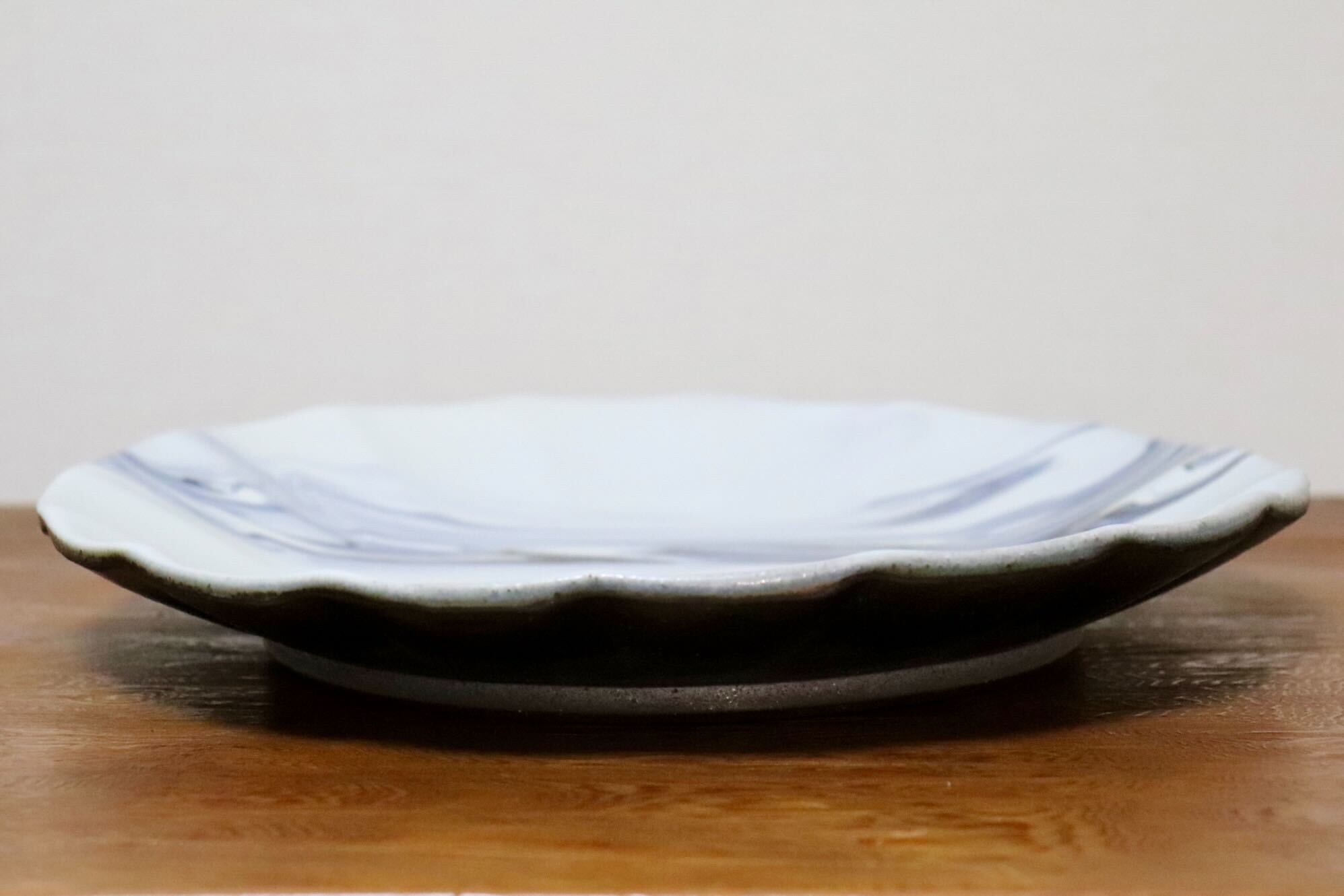 GMIO446A○千代市陶房 清水万佐年 丹波焼 8寸皿 伝統工芸 丹波篠山 陶器 未使用