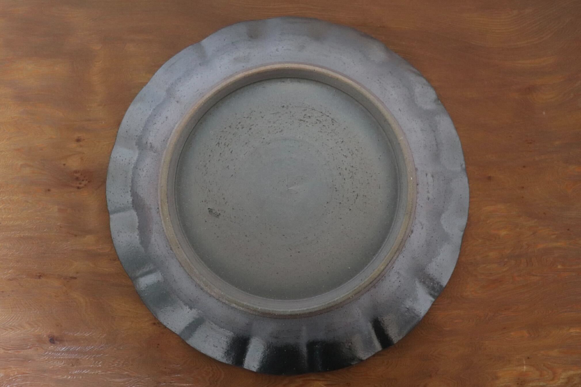 GMIO446A○千代市陶房 清水万佐年 丹波焼 8寸皿 伝統工芸 丹波篠山 陶器 未使用