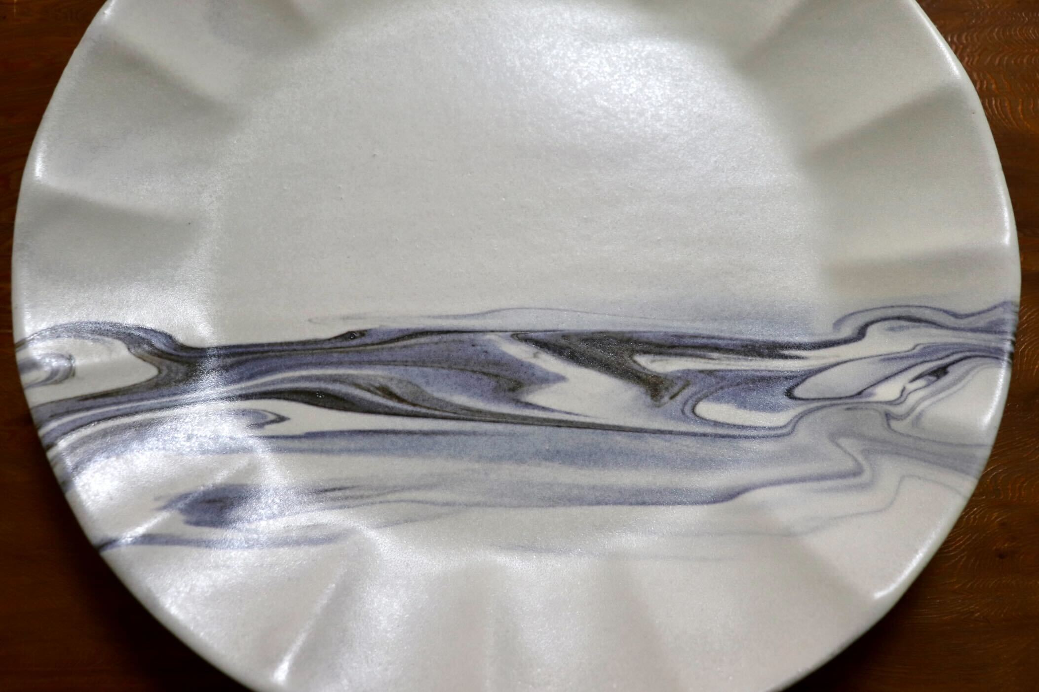 GMIO446A○千代市陶房 清水万佐年 丹波焼 8寸皿 伝統工芸 丹波篠山 陶器 未使用