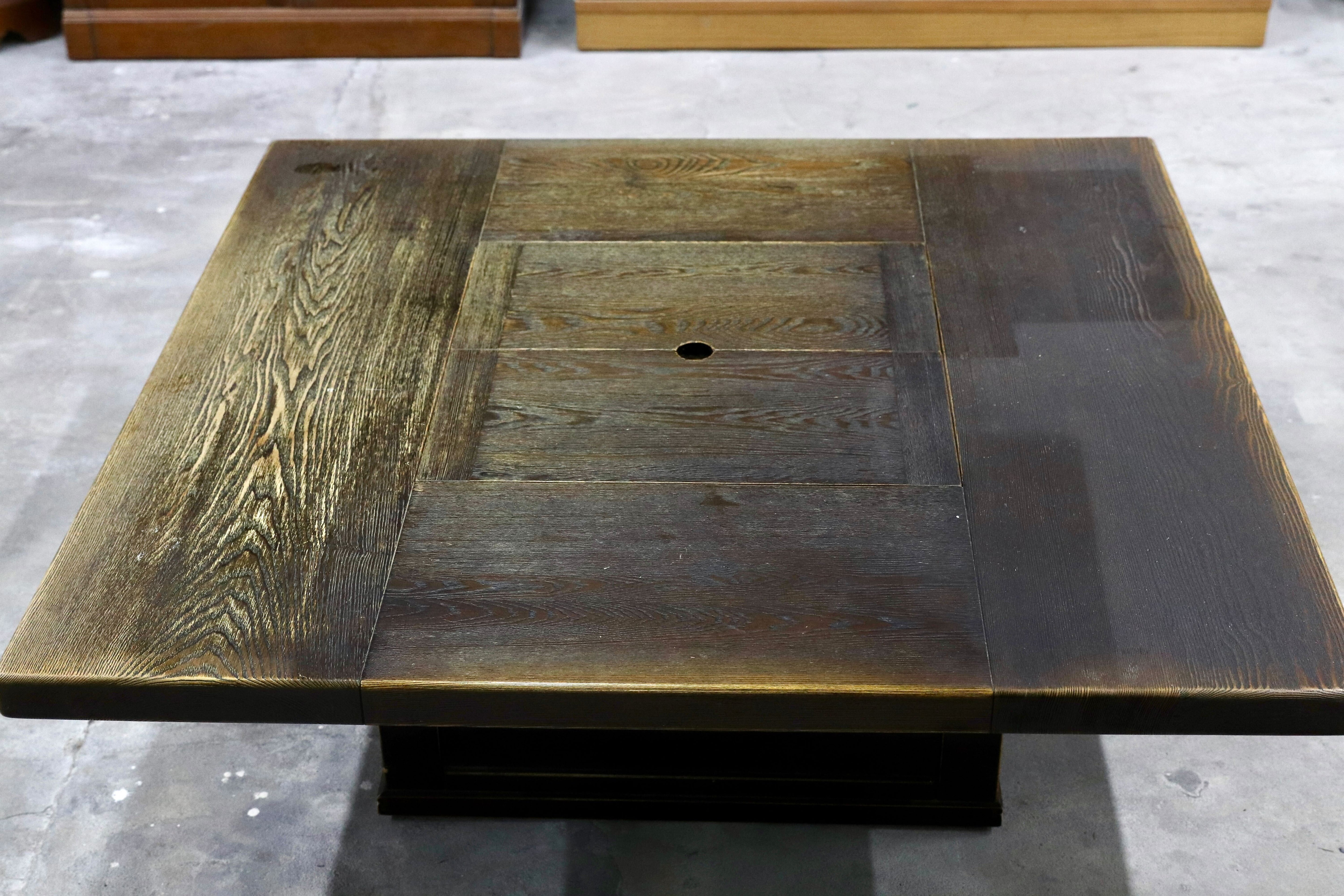 GMHH455○和モダン 民芸調 火鉢 ローテーブル センターテーブル リビングテーブル 和室 座敷 テーブル アンティーク 検)プロヴィンシャル