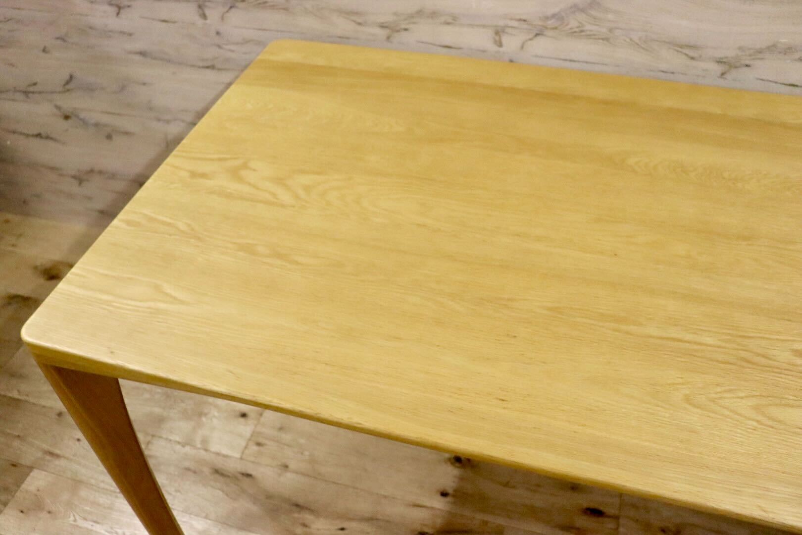 GMIK641○浜本工芸 / HAMAMOTO No.5400 ダイニングテーブル 食卓テーブル 作業台 楢材 無垢 ナチュラル 定価約17.6万 美品