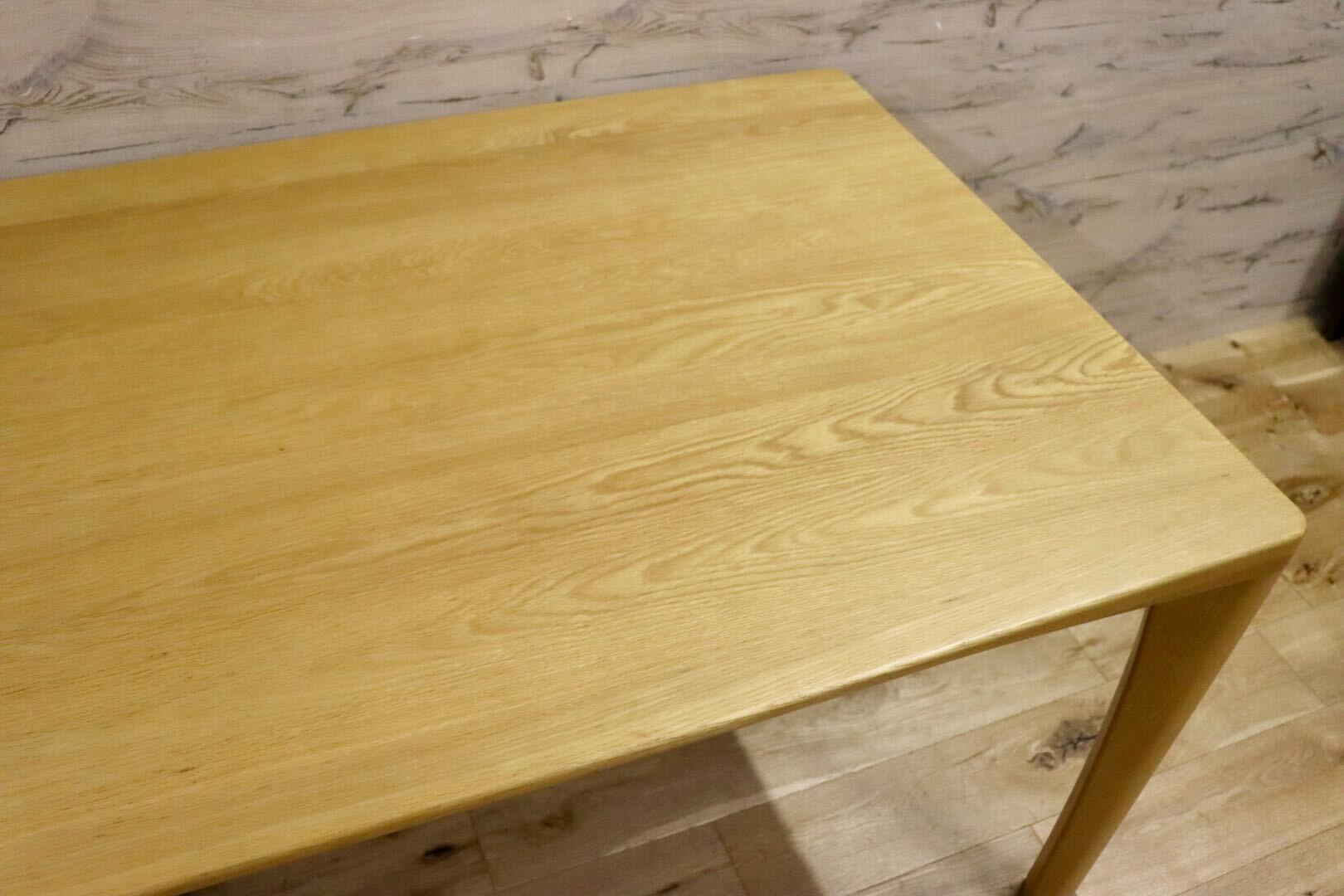 GMIK641○浜本工芸 / HAMAMOTO No.5400 ダイニングテーブル 食卓テーブル 作業台 楢材 無垢 ナチュラル 定価約17.6万 美品