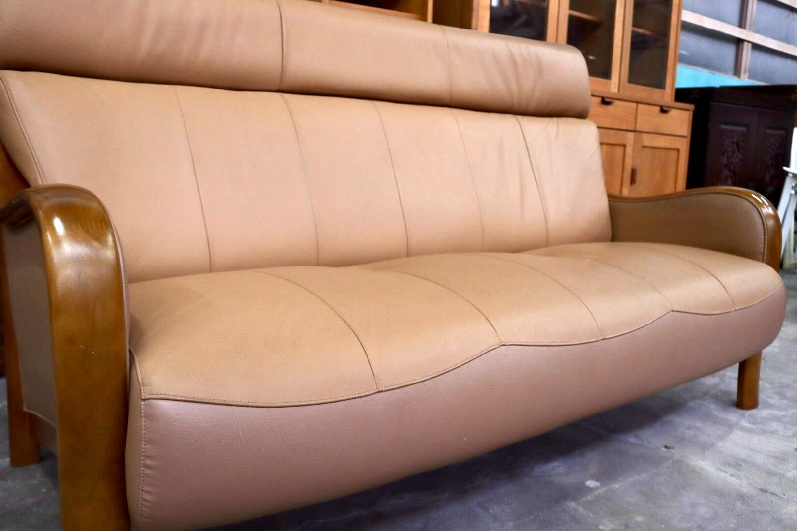 GMIK890○karimoku / カリモク Direttore ディレトーレ 3人掛けソファ トリプルソファ 長椅子 本革 国産家具