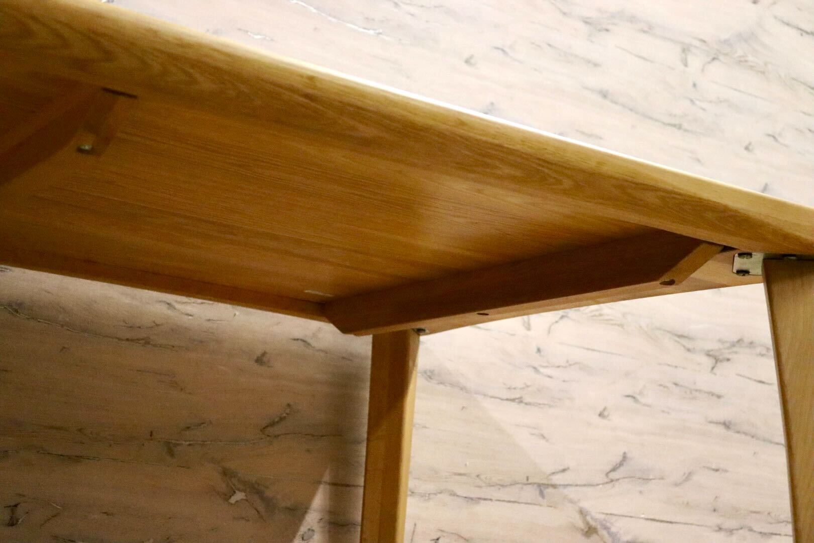 GMIK641○浜本工芸 / HAMAMOTO No.5400 ダイニングテーブル 食卓テーブル 作業台 楢材 無垢 ナチュラル 定価約17.6万 美品