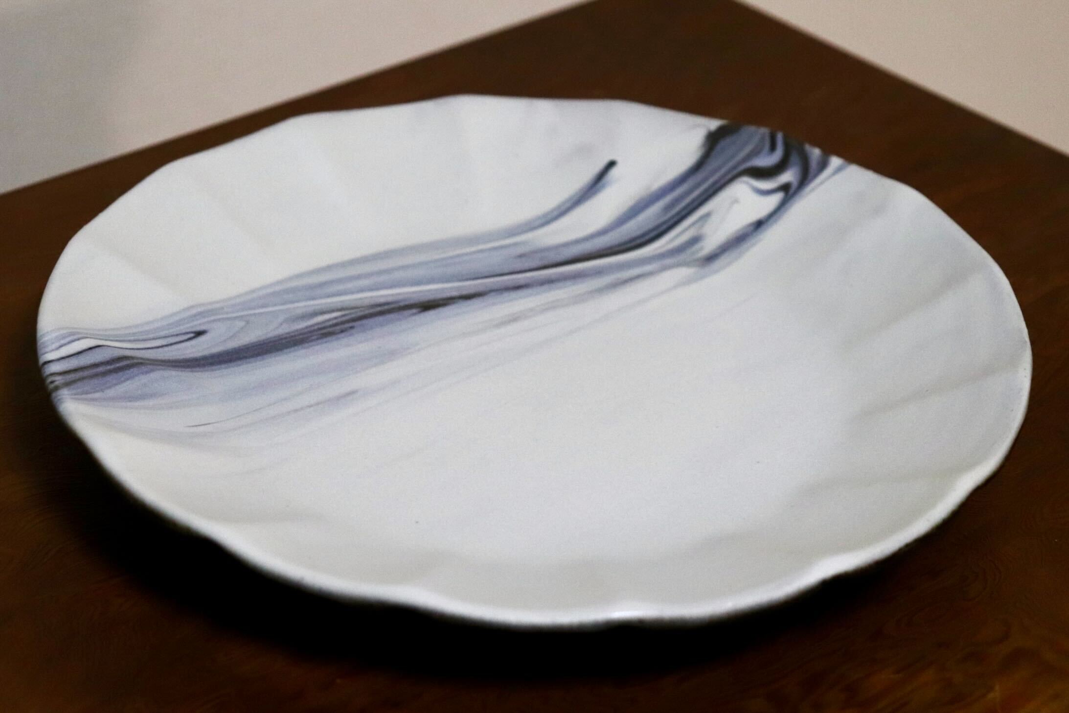 GMIO446B○千代市陶房 清水万佐年 丹波焼 8寸皿 伝統工芸 丹波篠山 陶器 未使用