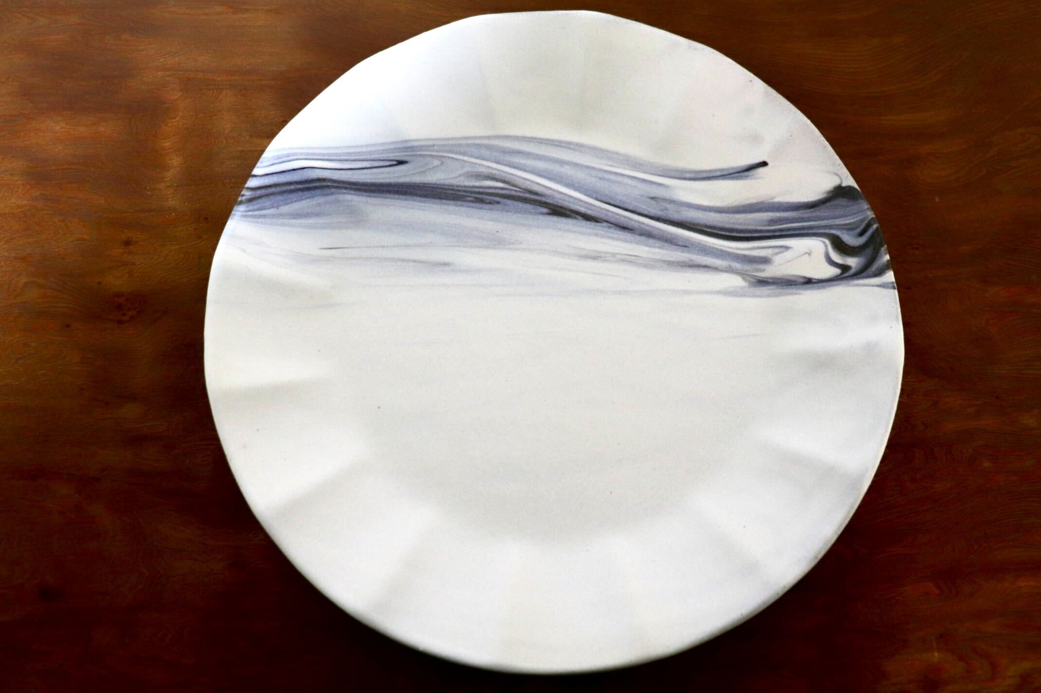 GMIO446B○千代市陶房 清水万佐年 丹波焼 8寸皿 伝統工芸 丹波篠山 陶器 未使用