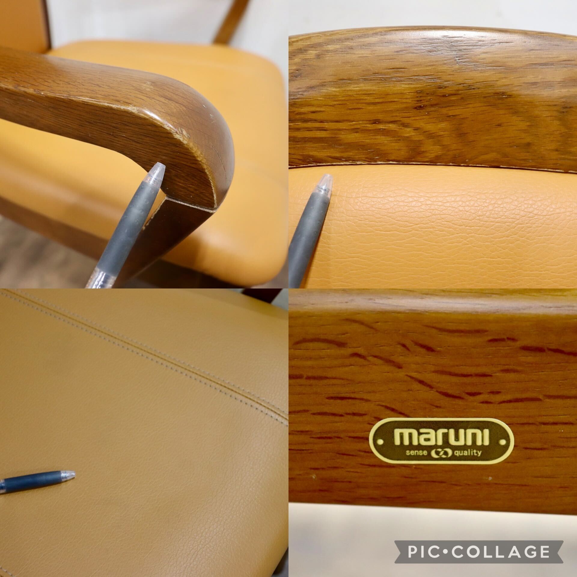 GMHH430○maruni / マルニ ダイニングチェア アームチェア 椅子 レザー ヨーロピアン クラシック オーク材