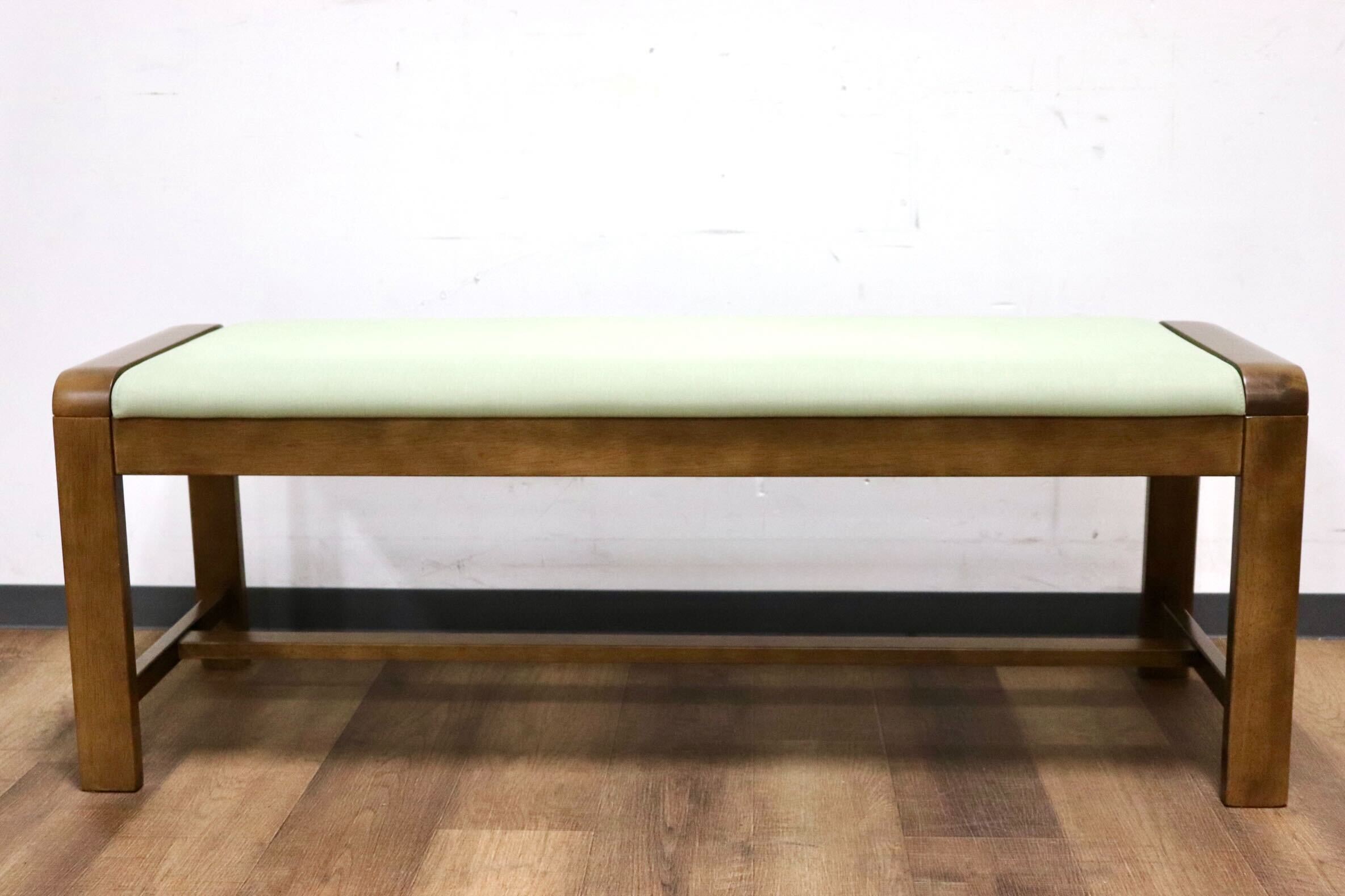 GMHH339○karimoku / カリモク Direttore ディレトーレ ダイニングベンチ 食卓椅子 ベンチ 長椅子 腰掛け 合皮 若葉色 楢材 モダン