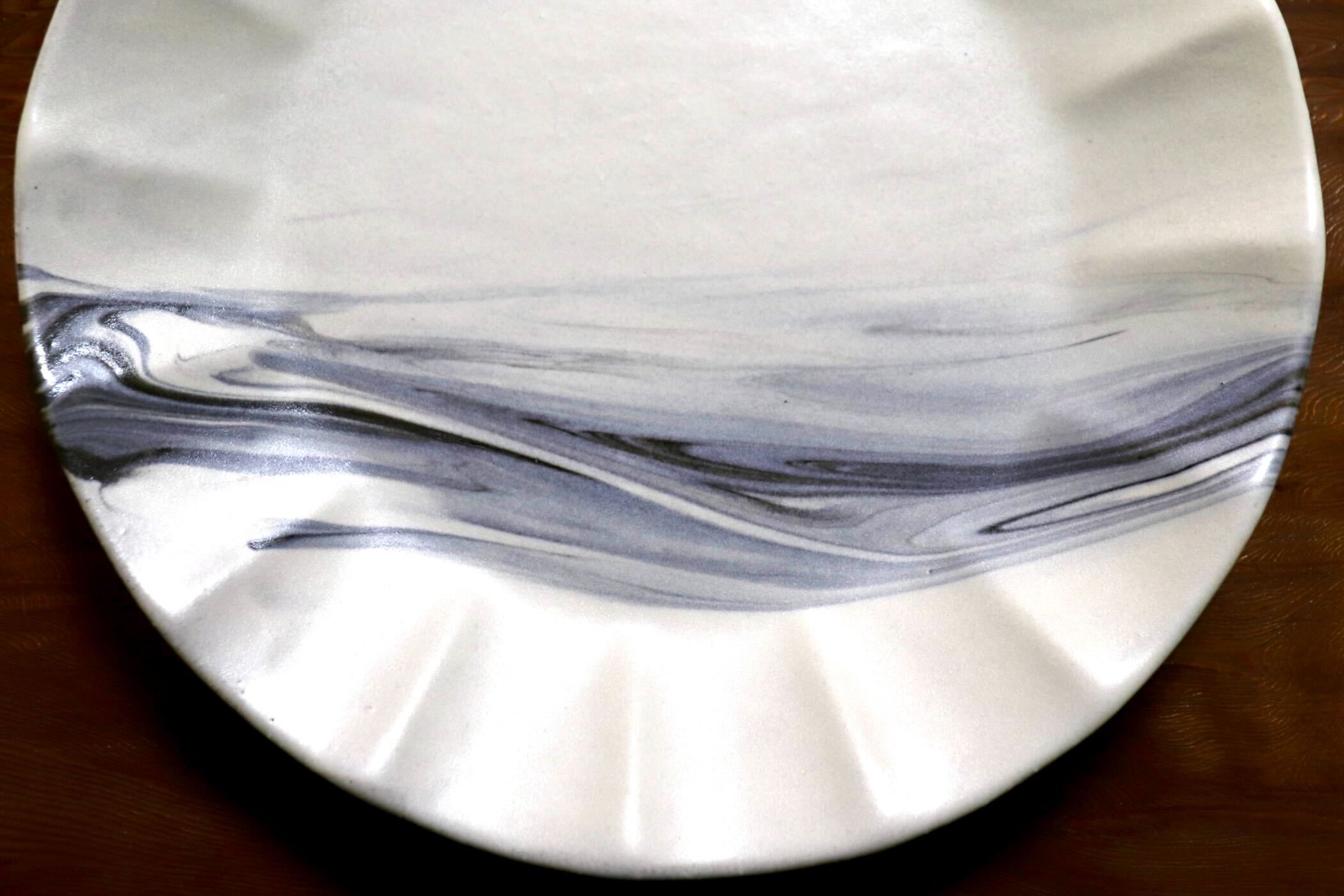 GMIO446B○千代市陶房 清水万佐年 丹波焼 8寸皿 伝統工芸 丹波篠山 陶器 未使用