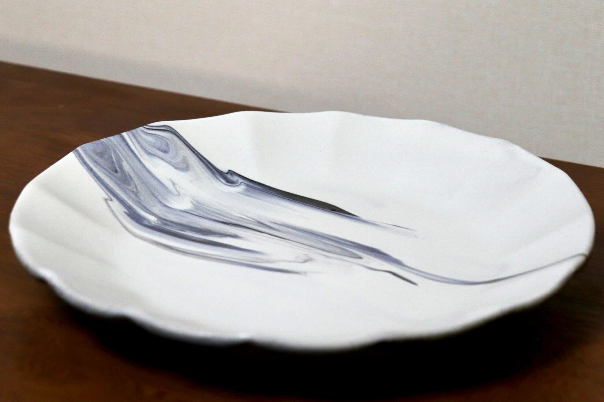 GMIO446C○千代市陶房 清水万佐年 丹波焼 8寸皿 伝統工芸 丹波篠山 陶器 未使用