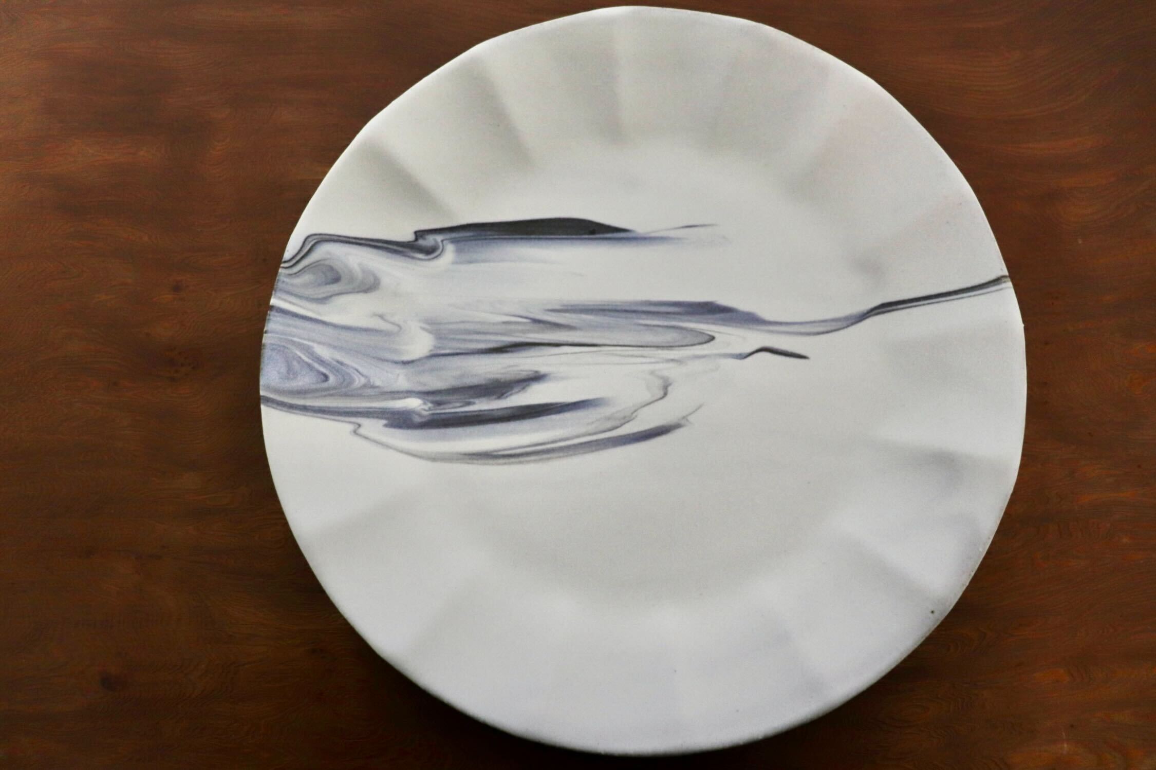 GMIO446C○千代市陶房 清水万佐年 丹波焼 8寸皿 伝統工芸 丹波篠山 陶器 未使用