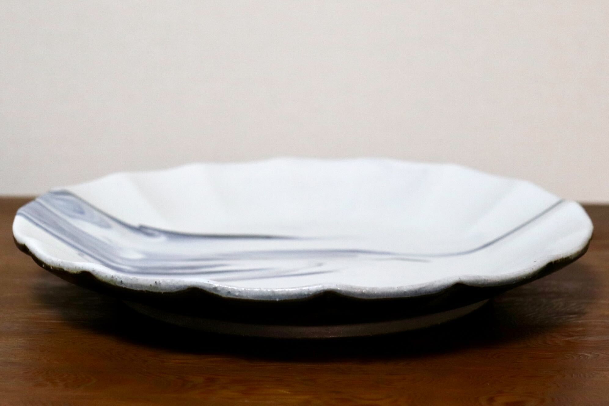 GMIO446C○千代市陶房 清水万佐年 丹波焼 8寸皿 伝統工芸 丹波篠山 陶器 未使用