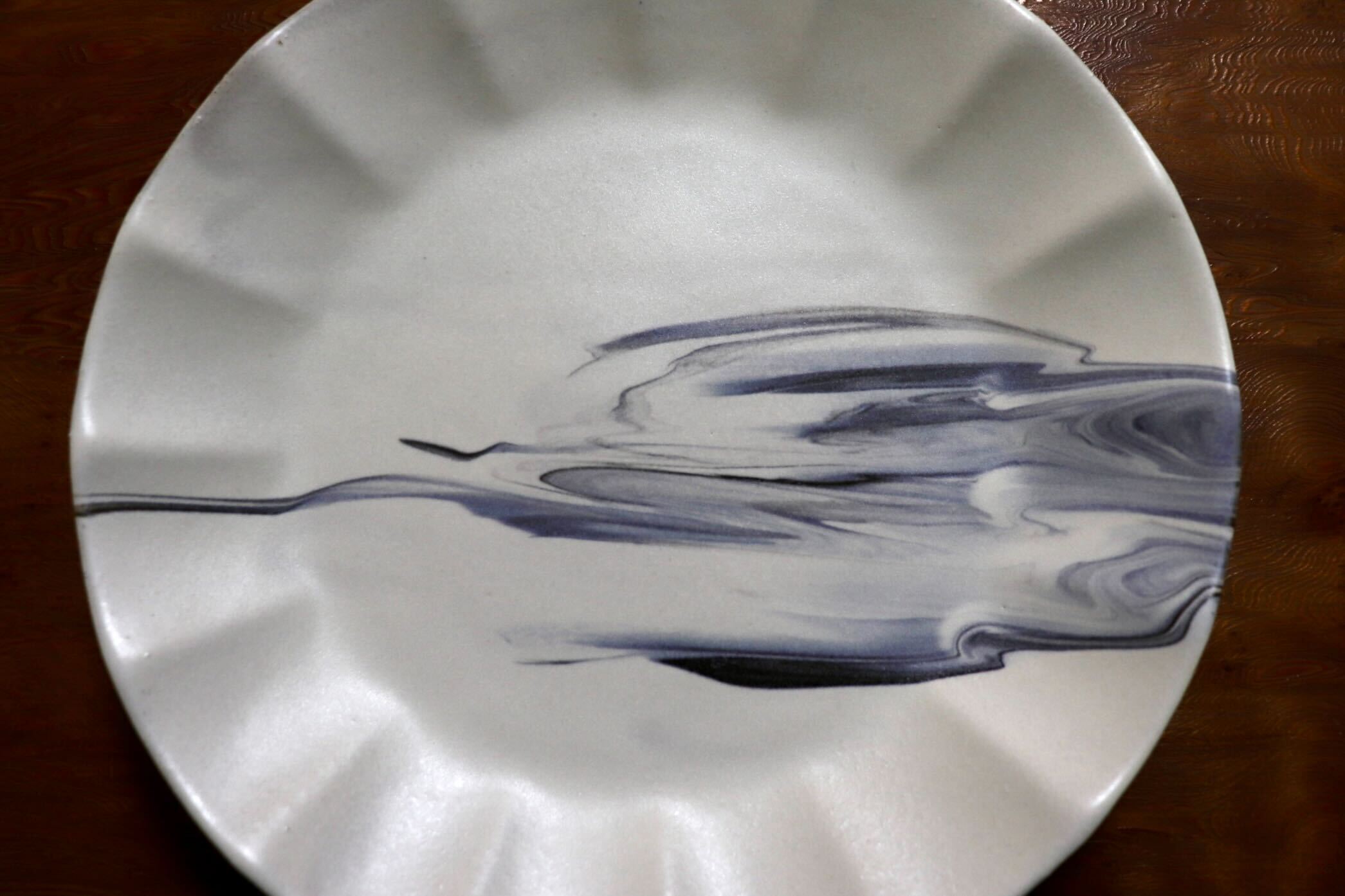 GMIO446C○千代市陶房 清水万佐年 丹波焼 8寸皿 伝統工芸 丹波篠山 陶器 未使用