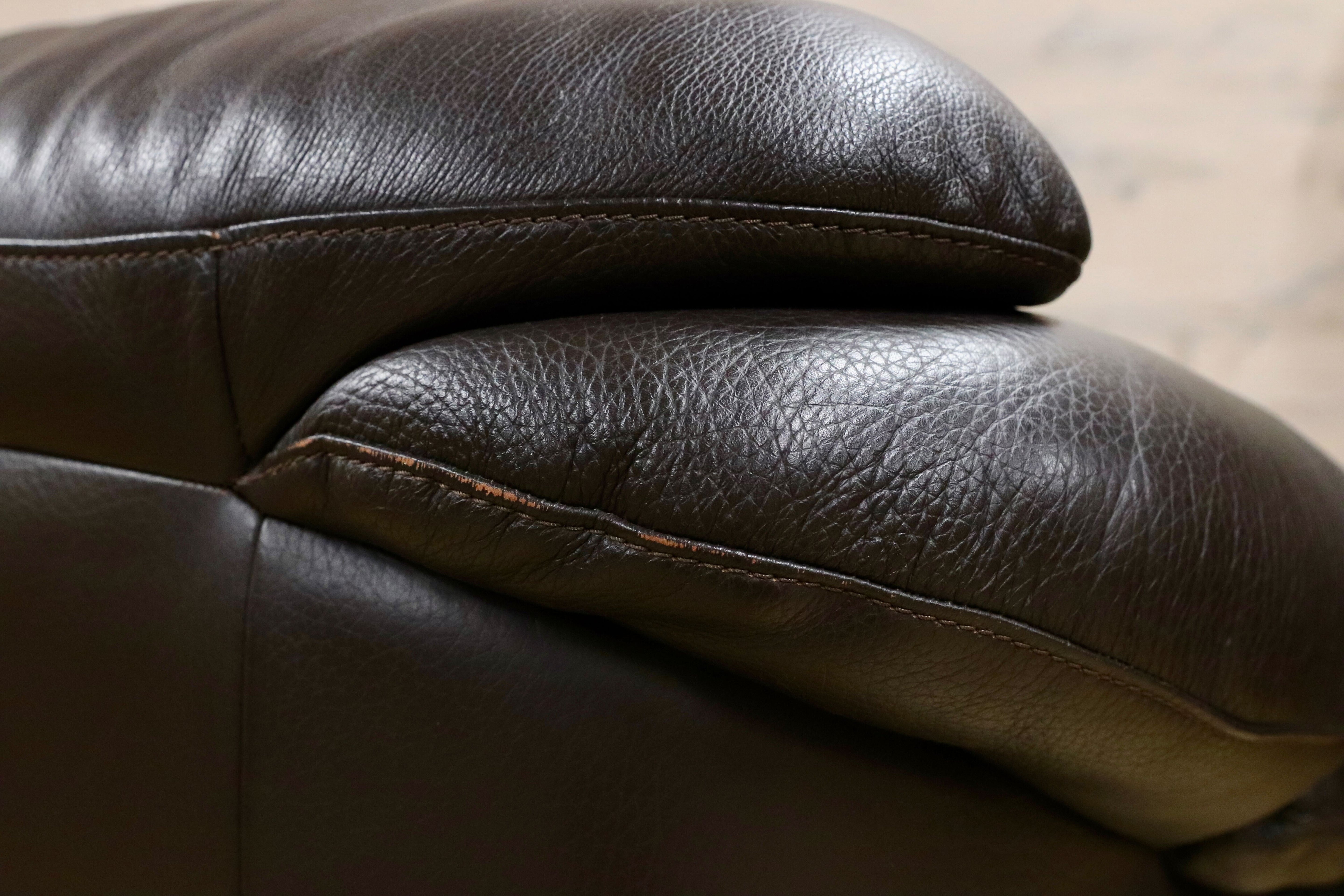 GMHF13A○IDC大塚家具 L/S Comfort-04 1人掛けソファ シングルソファ ラウンジチェア 総本革 ダークブラウン 約14万