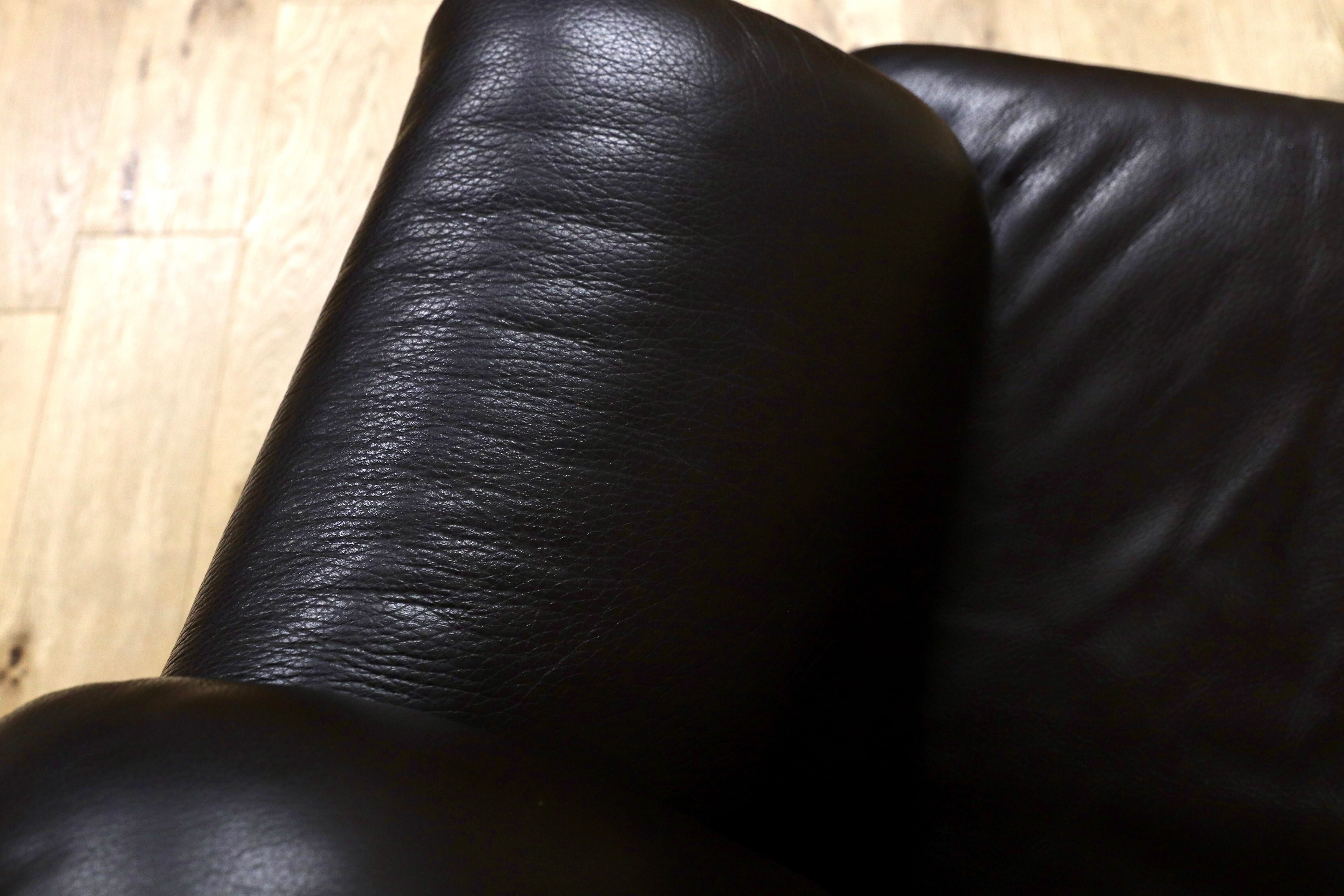 GMHF13A○IDC大塚家具 L/S Comfort-04 1人掛けソファ シングルソファ ラウンジチェア 総本革 ダークブラウン 約14万