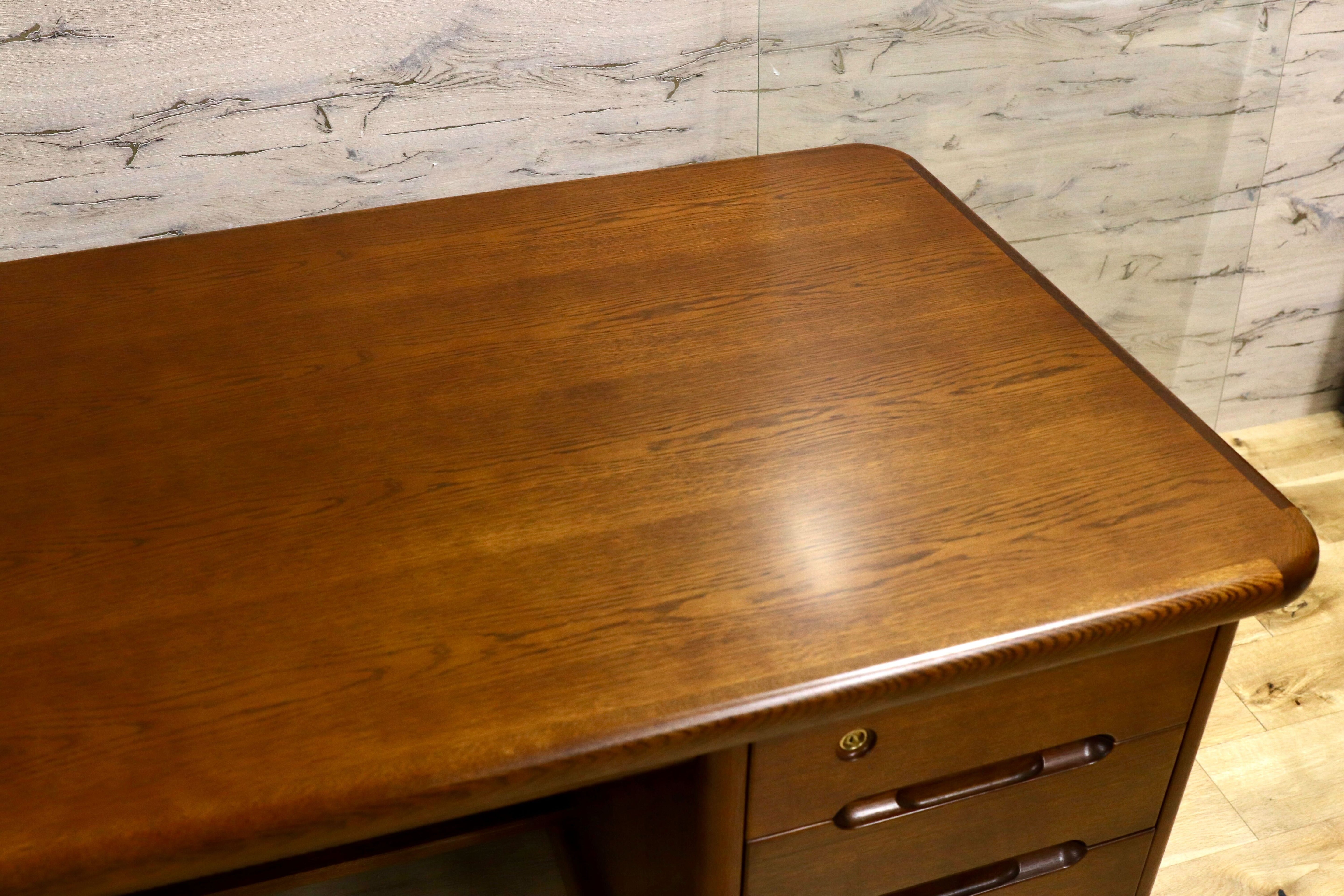 GMIK614○karimoku / カリモク コロニアル ヴィンテージ デスク 書斎机 学習机 オールドカントリー 両袖机 役員机 社長机 楢材 約20万