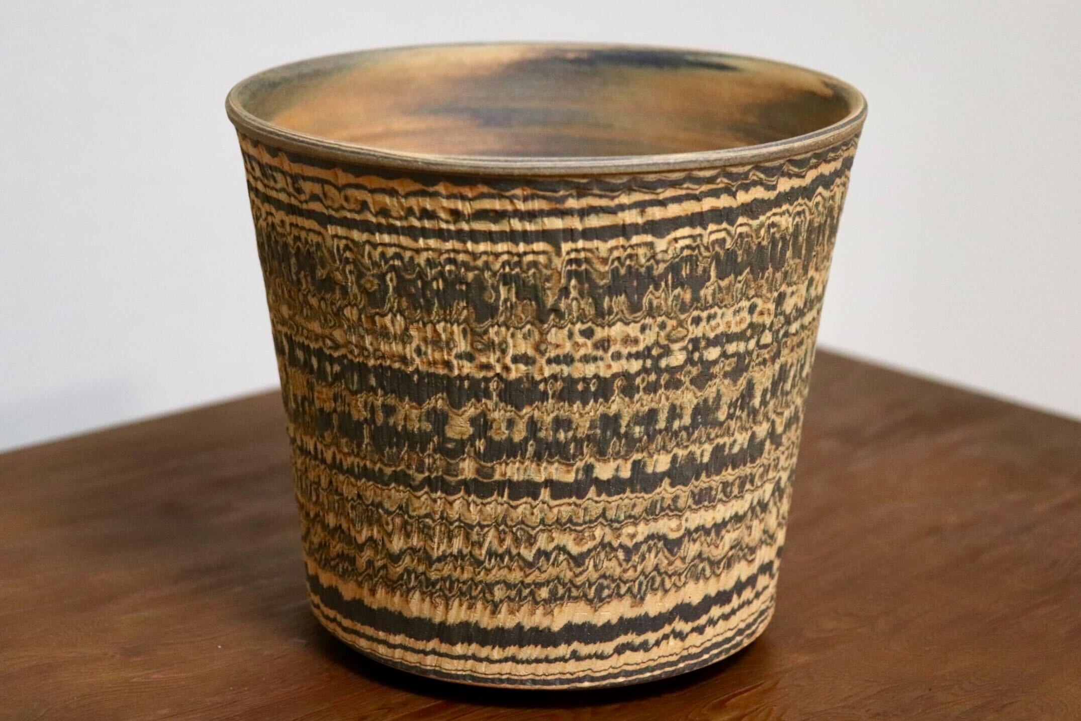 GMIO448○千代市陶房 清水万佐年 丹波焼 植木鉢 伝統工芸 丹波篠山 陶器 未使用