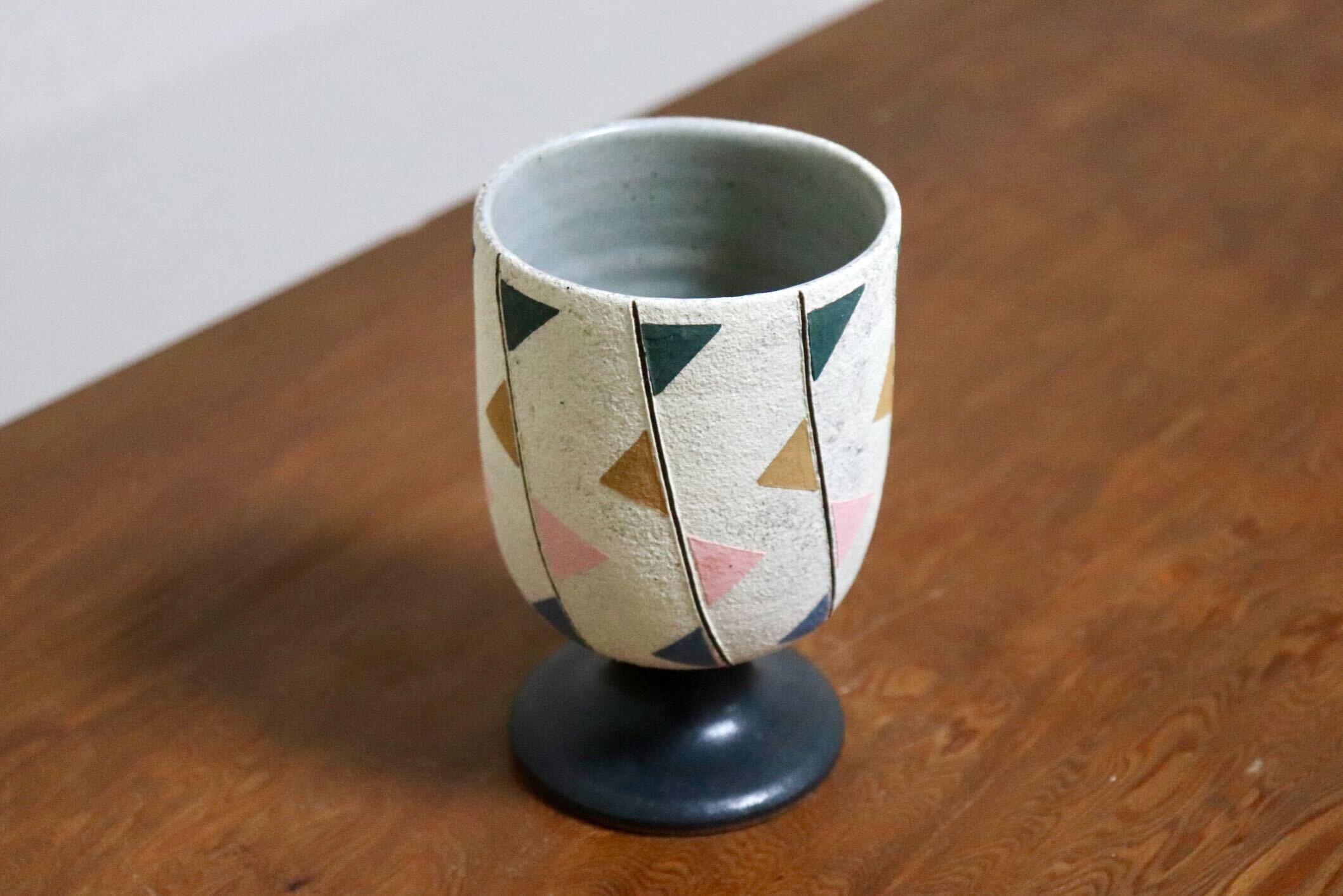 GMIO478A◯市野悟窯 市野哲次 丹波焼 ワインカップ 陶器 丹波篠山 伝統工芸 未使用