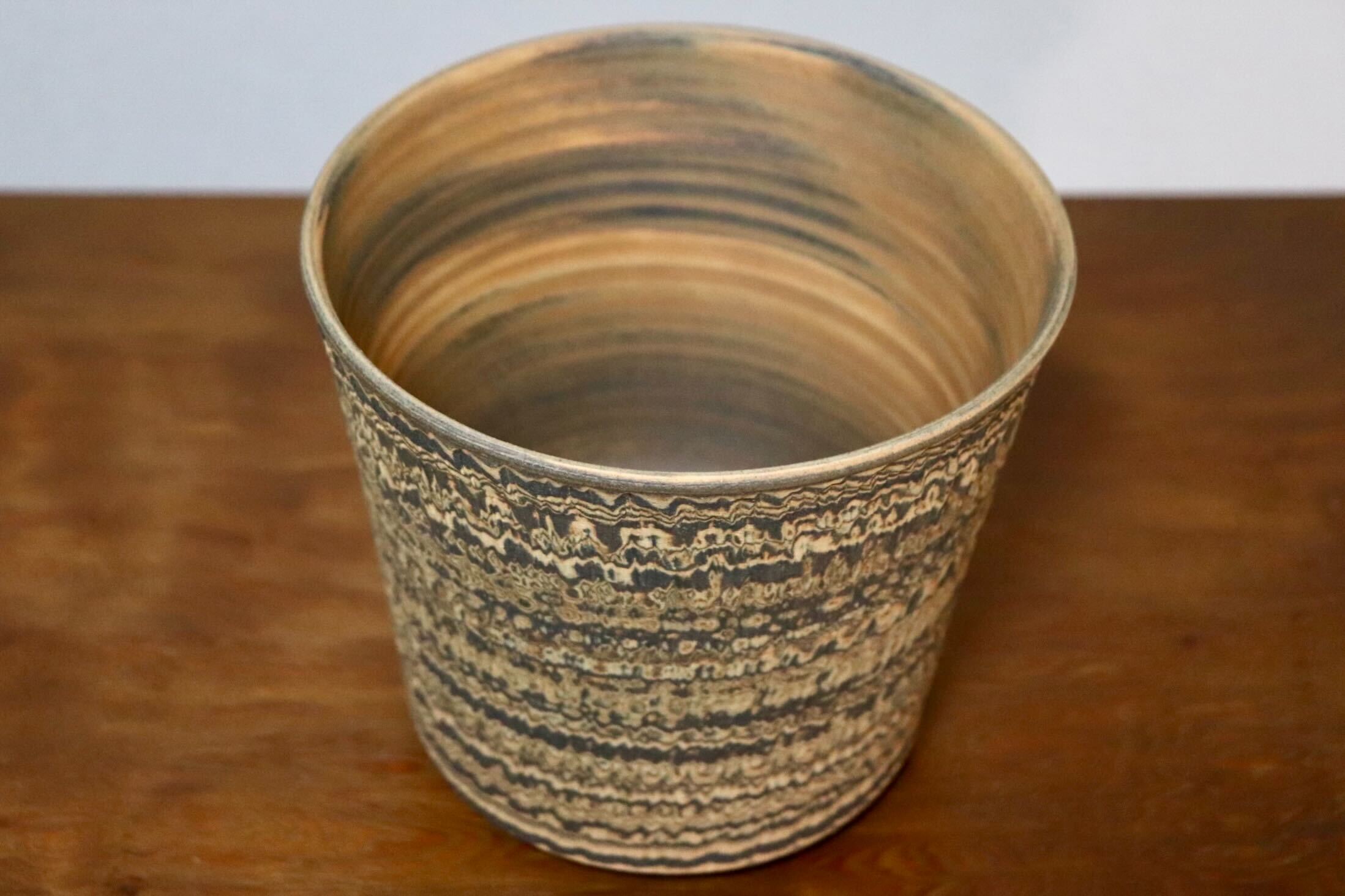 GMIO448○千代市陶房 清水万佐年 丹波焼 植木鉢 伝統工芸 丹波篠山 陶器 未使用