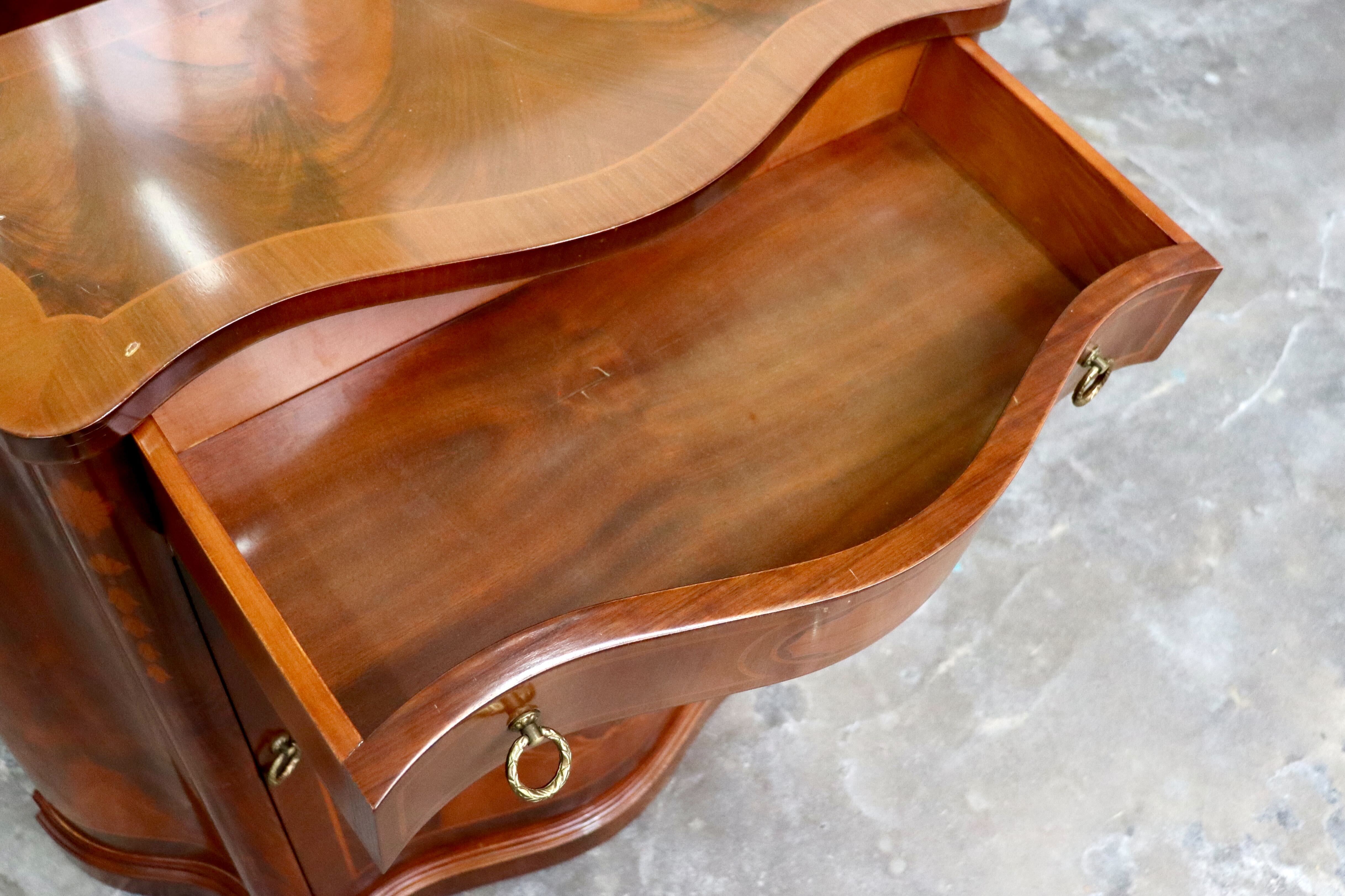 GMIH432A○イタリア製 キャビネット サイドボード コンソール 電話台 収納棚 象嵌細工 アンティーク エレガント