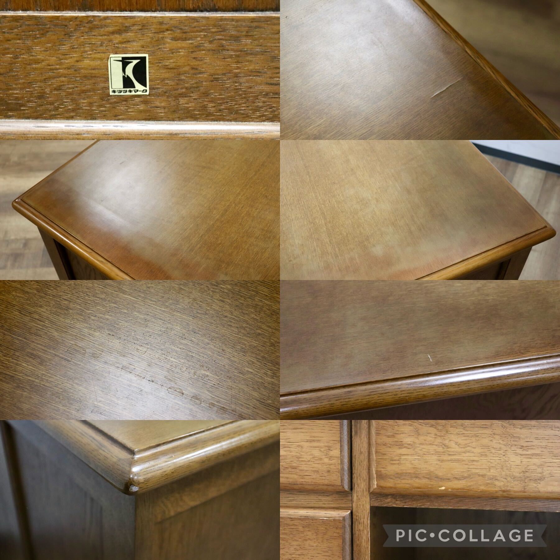 GMGH87B○飛騨産業 / HIDA キツツキ 両袖デスク 書斎机 学習机 役員デスク 机 デスク 楢材 和モダン レトロ カントリー 飛騨家具 稀少