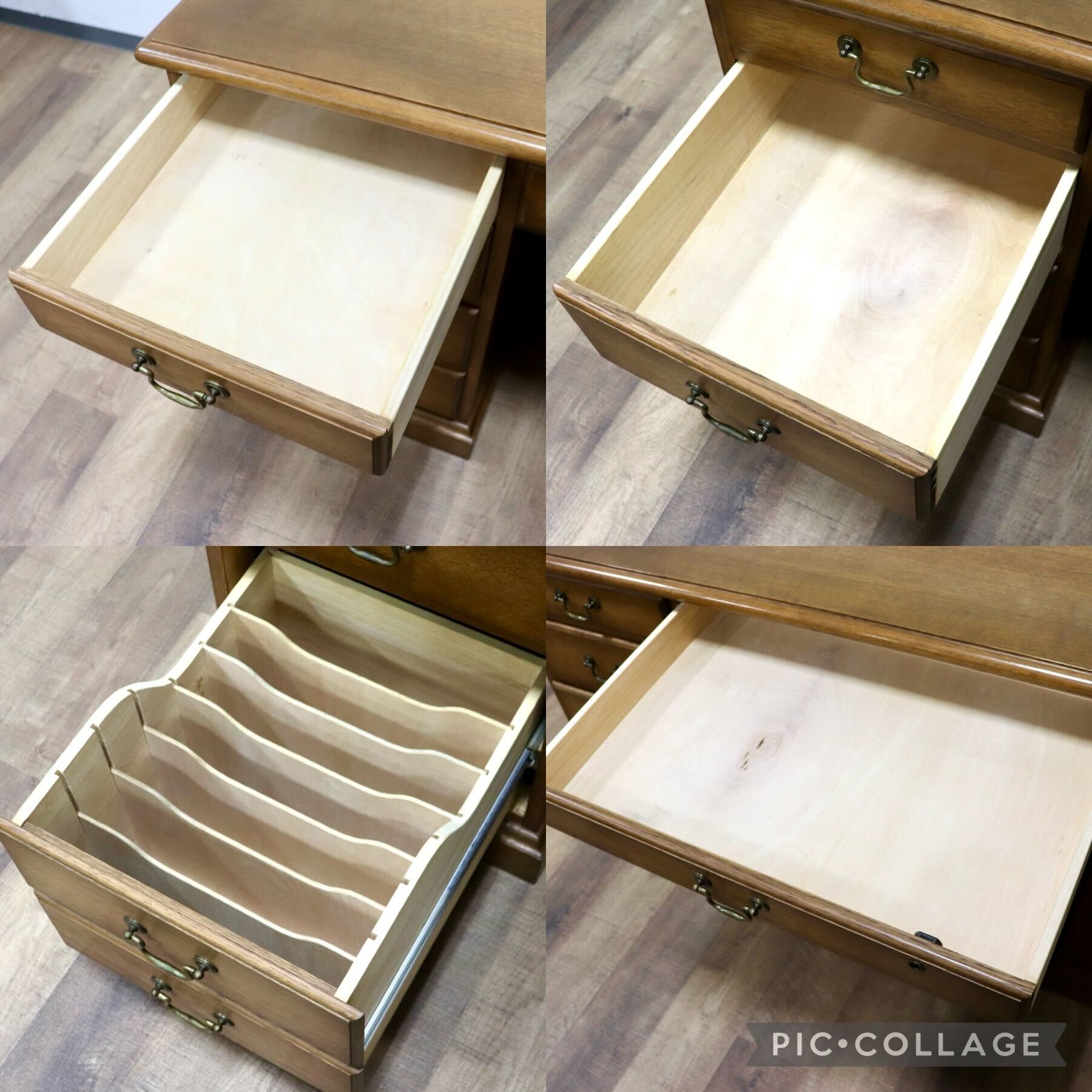 GMGH87B○飛騨産業 / HIDA キツツキ 両袖デスク 書斎机 学習机 役員デスク 机 デスク 楢材 和モダン レトロ カントリー 飛騨家具 稀少