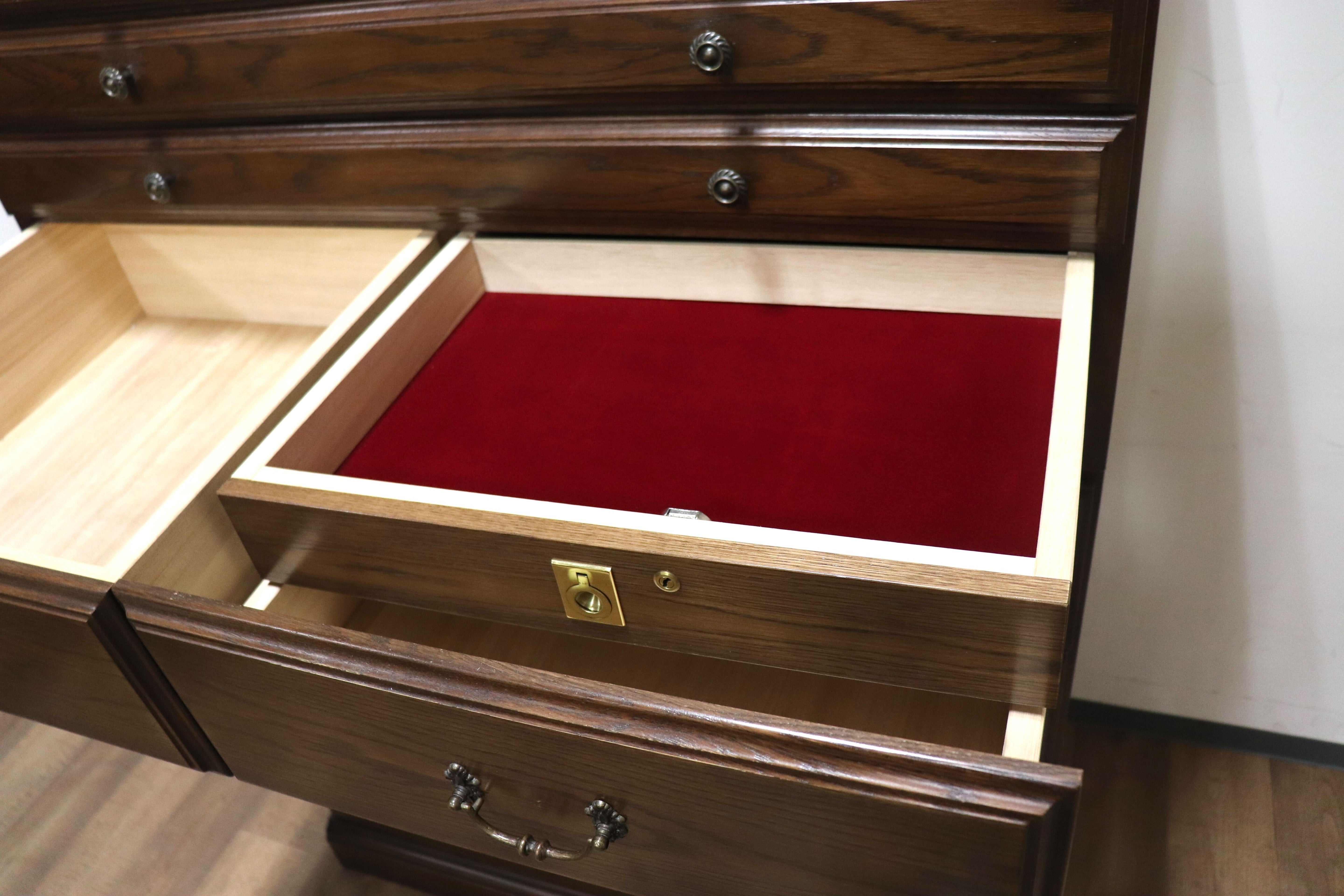 GMHN91C○domani / ドマーニ QUEENS LIFE クイーンズライフ ハイチェスト 整理箪笥 収納家具 オーク材 クラシック カリモク最高峰 約48万