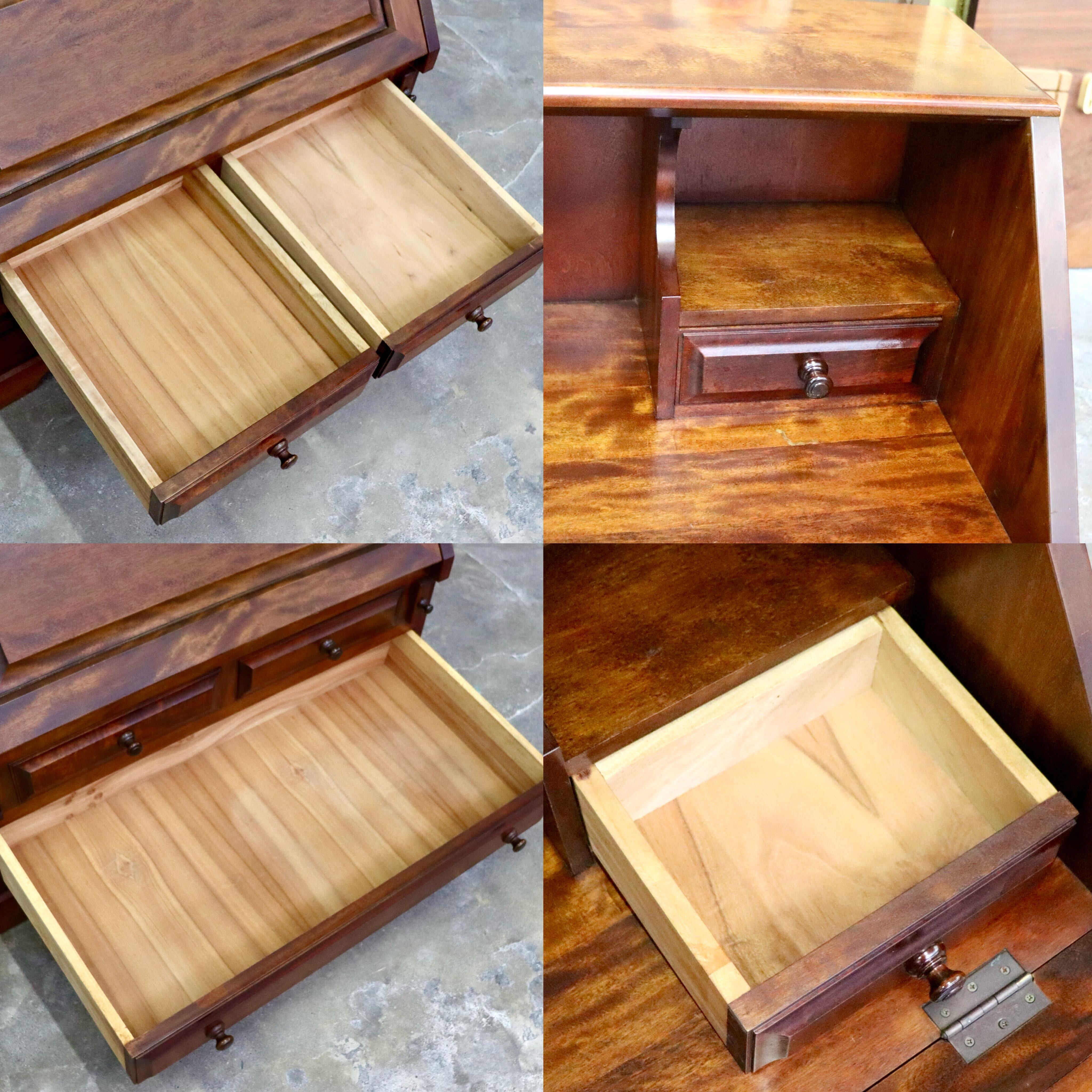 GMIH410○九州民芸家具 ライティングビューロー デスク 学習机 書斎机 机 キャビネット 無垢 和家具 和モダン レトロ アンティーク