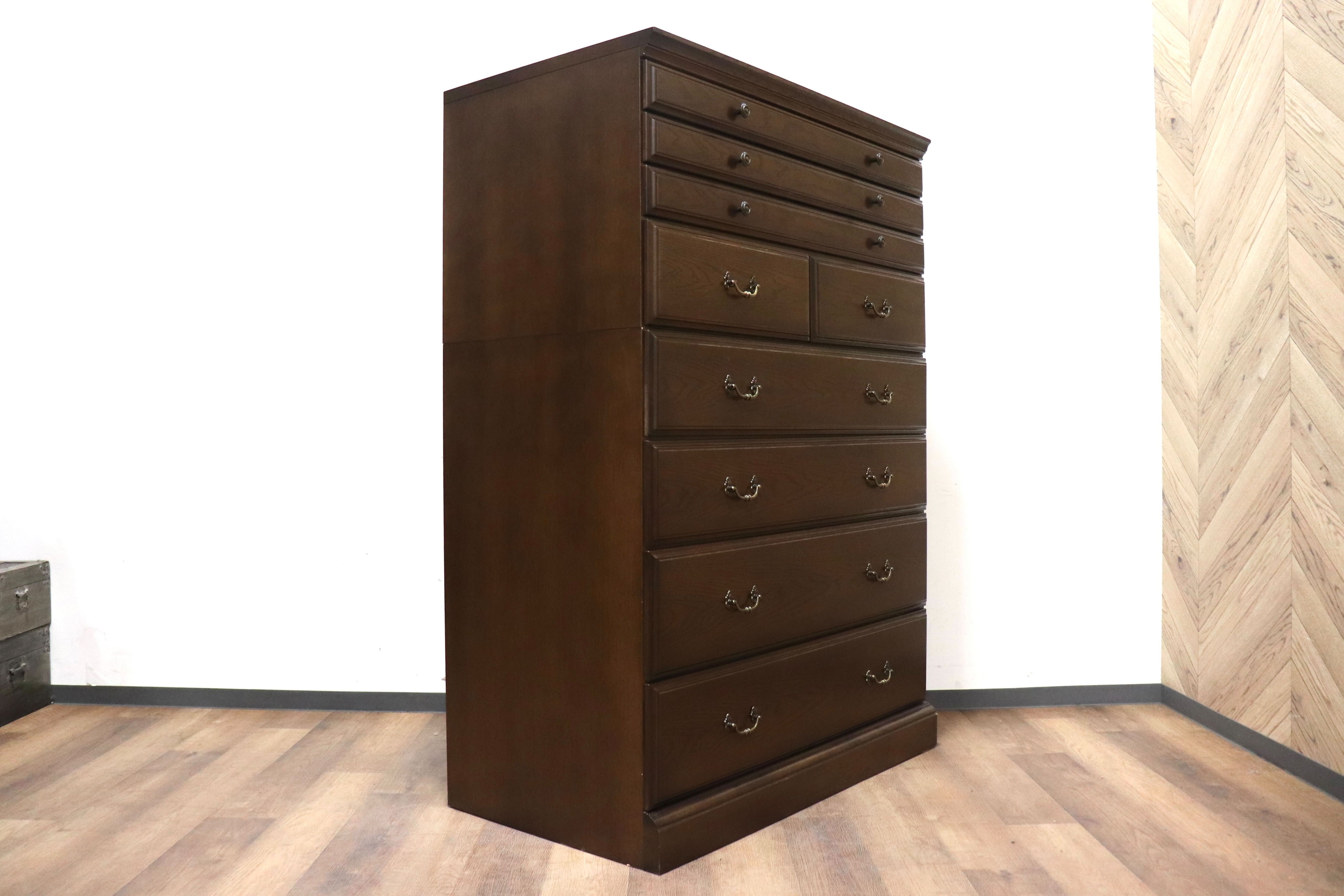 GMHN91C○domani / ドマーニ QUEENS LIFE クイーンズライフ ハイチェスト 整理箪笥 収納家具 オーク材 クラシック カリモク最高峰 約48万