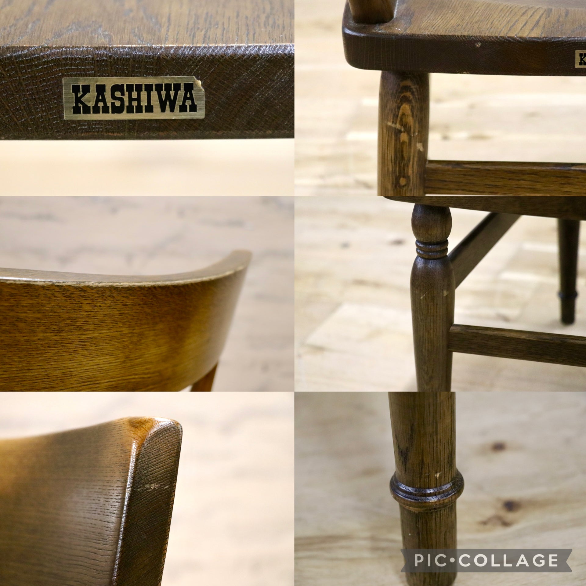 GMJK207A○柏木工 / KASHIWA ウィルダネス ダイニングチェア 椅子 オーク材 飛騨家具 古民家 アンティーク レトロ 2脚セット
