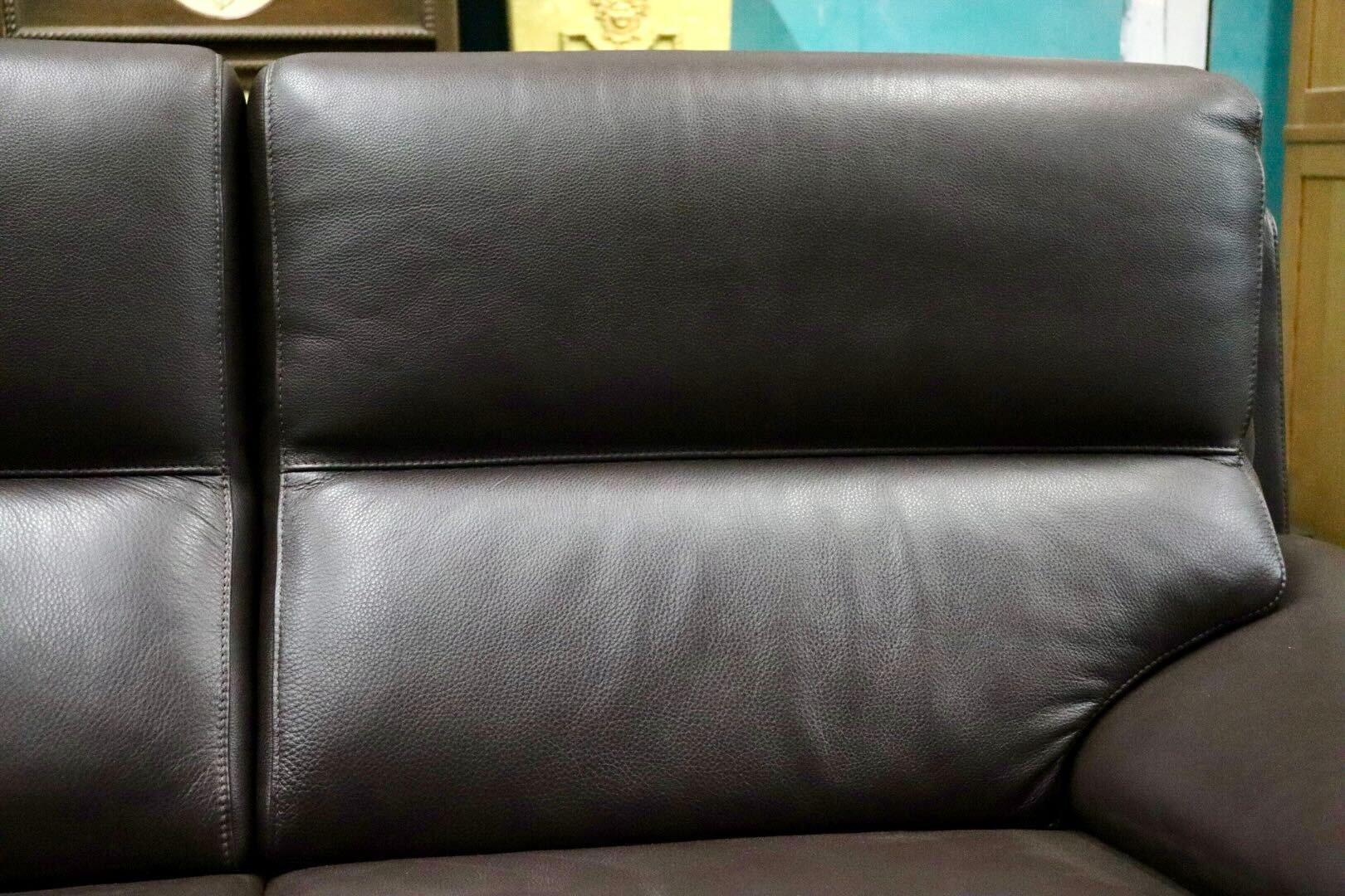 GMIK666○domani / ドマーニ エクセルライフ 2人掛けソファ ラブソファ 本革 ダークブラウン カリモク最高峰 定価約90万 未使用品